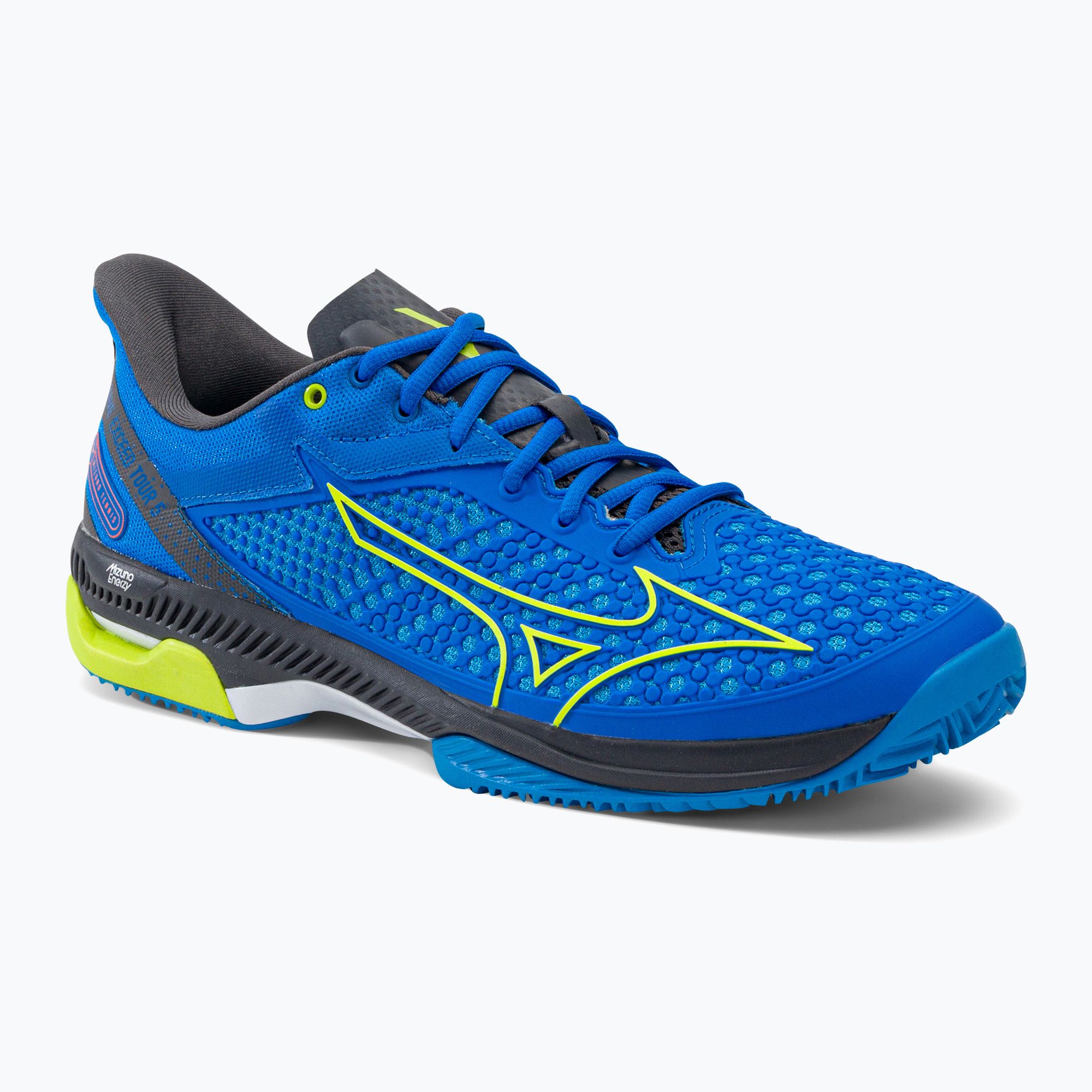 Buty do tenisa męskie Mizuno Wave Exceed Tour 5 CC peace blue/acid lime/iron gate 