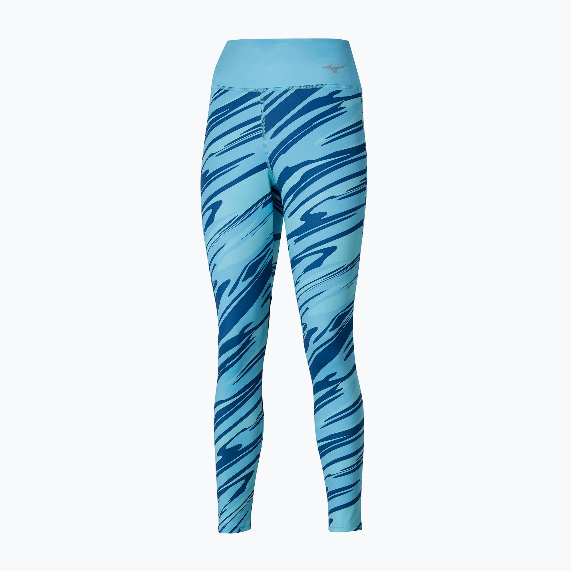 Legginsy do biegania damskie Mizuno 7/8 Printed maui blue 