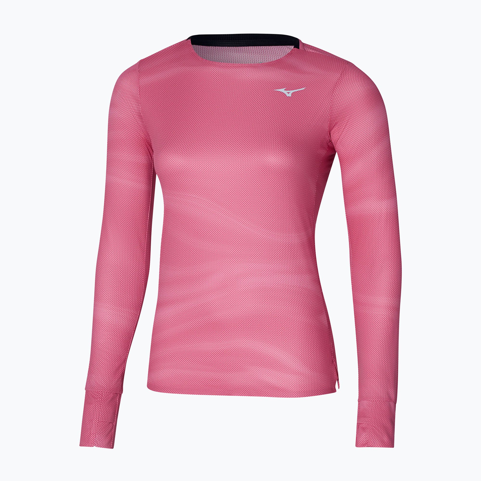 Longsleeve do biegania damski Mizuno Premium Aero Tee sangria sunset 