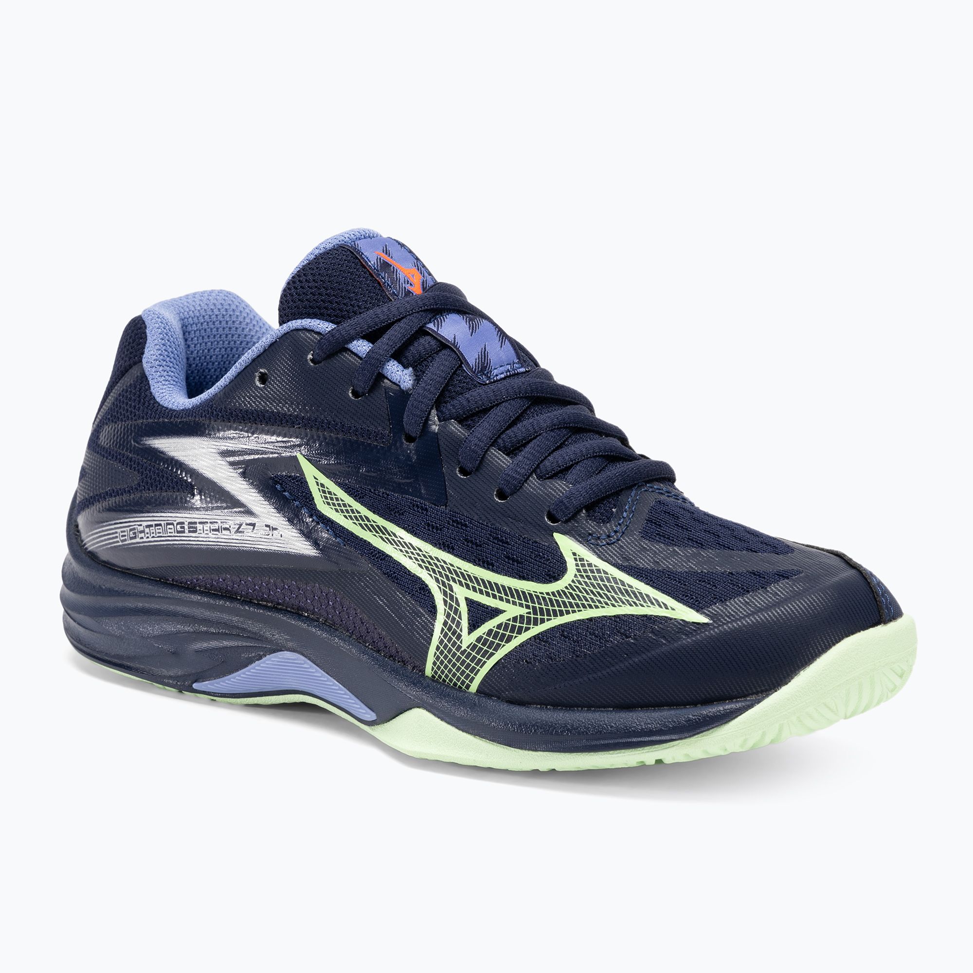 Buty do siatkówki dziecięce Mizuno Lightning Star Z7 Jr eblue/tech green/lolite 
