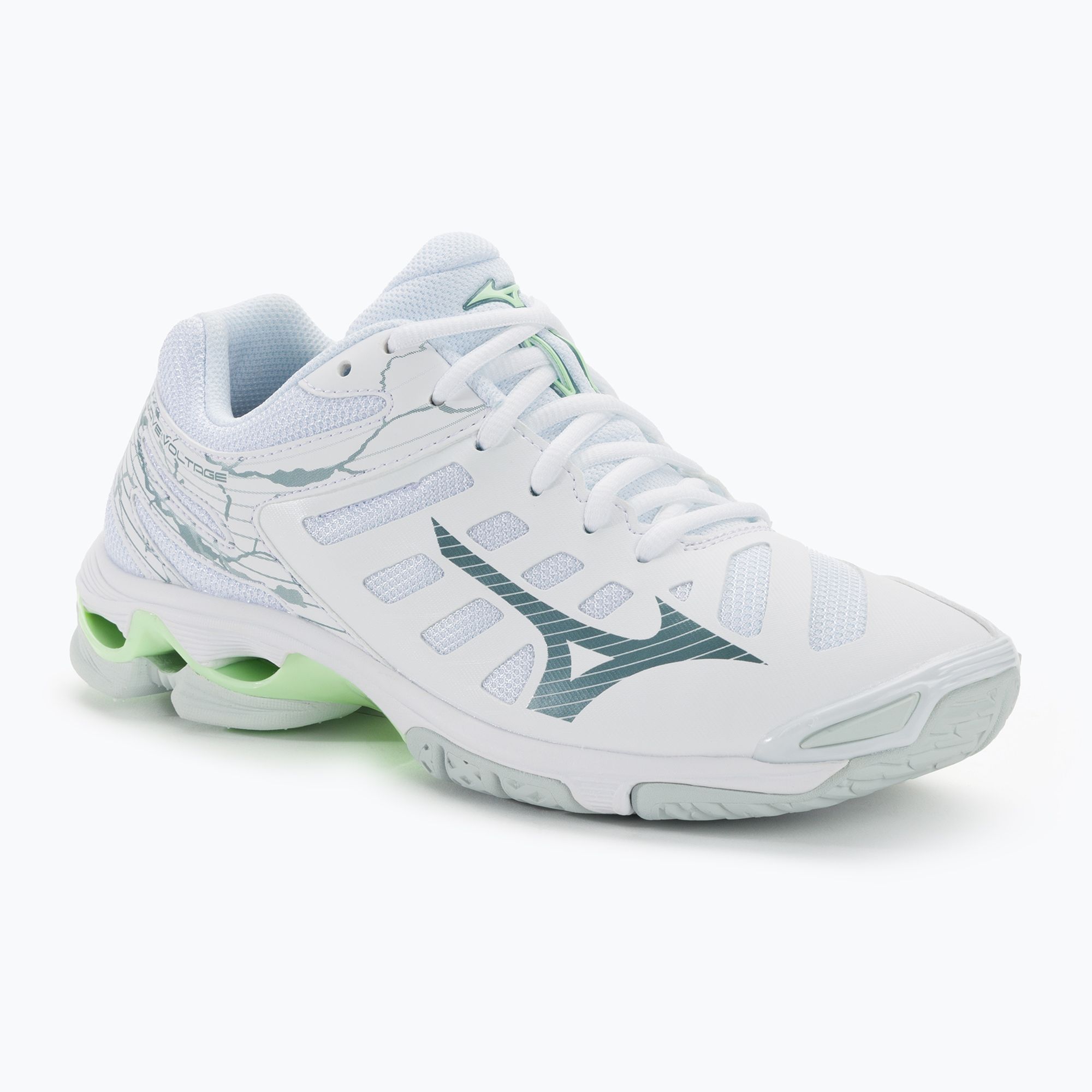 Buty do siatkówki damskie Mizuno Wave Voltage white/glacial ridge/pati 