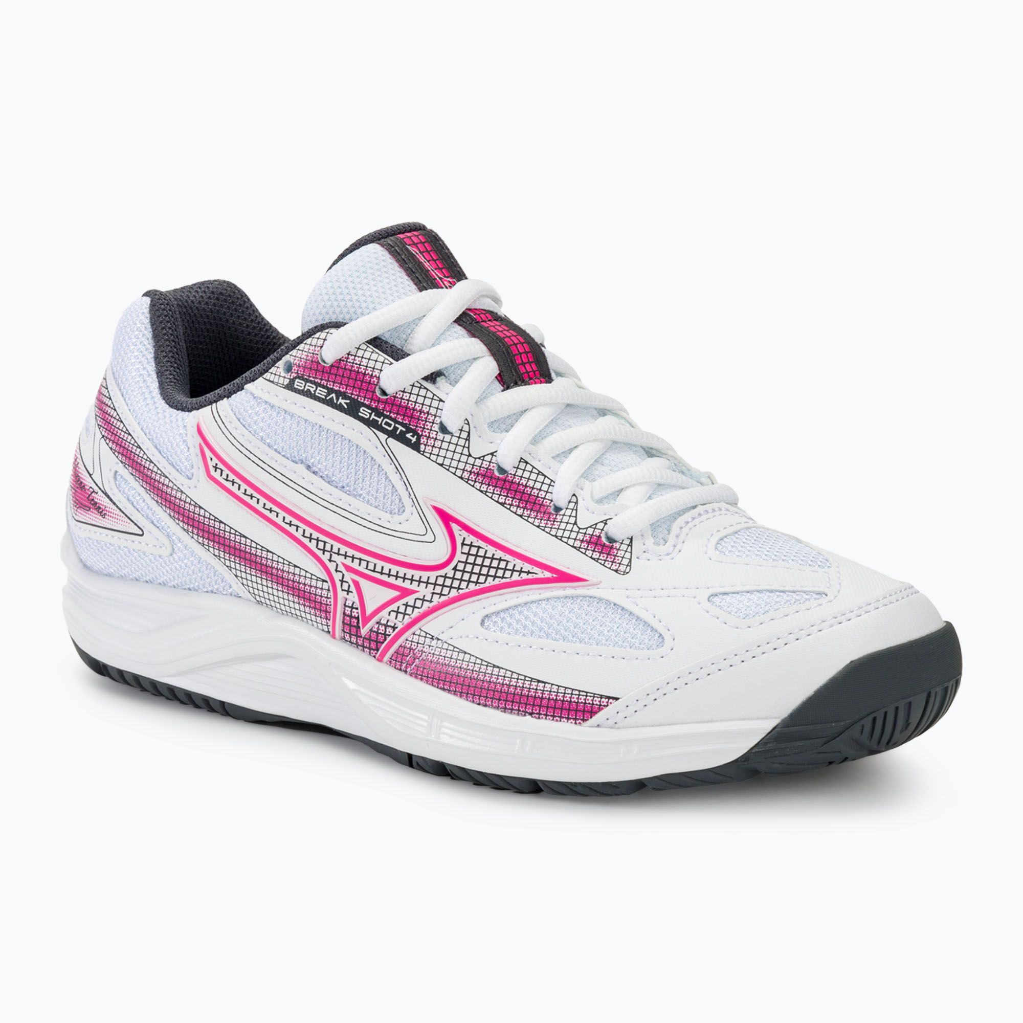 Buty do tenisa damskie Mizuno Break Shot 4 AC white/pink tetra/turbulence 