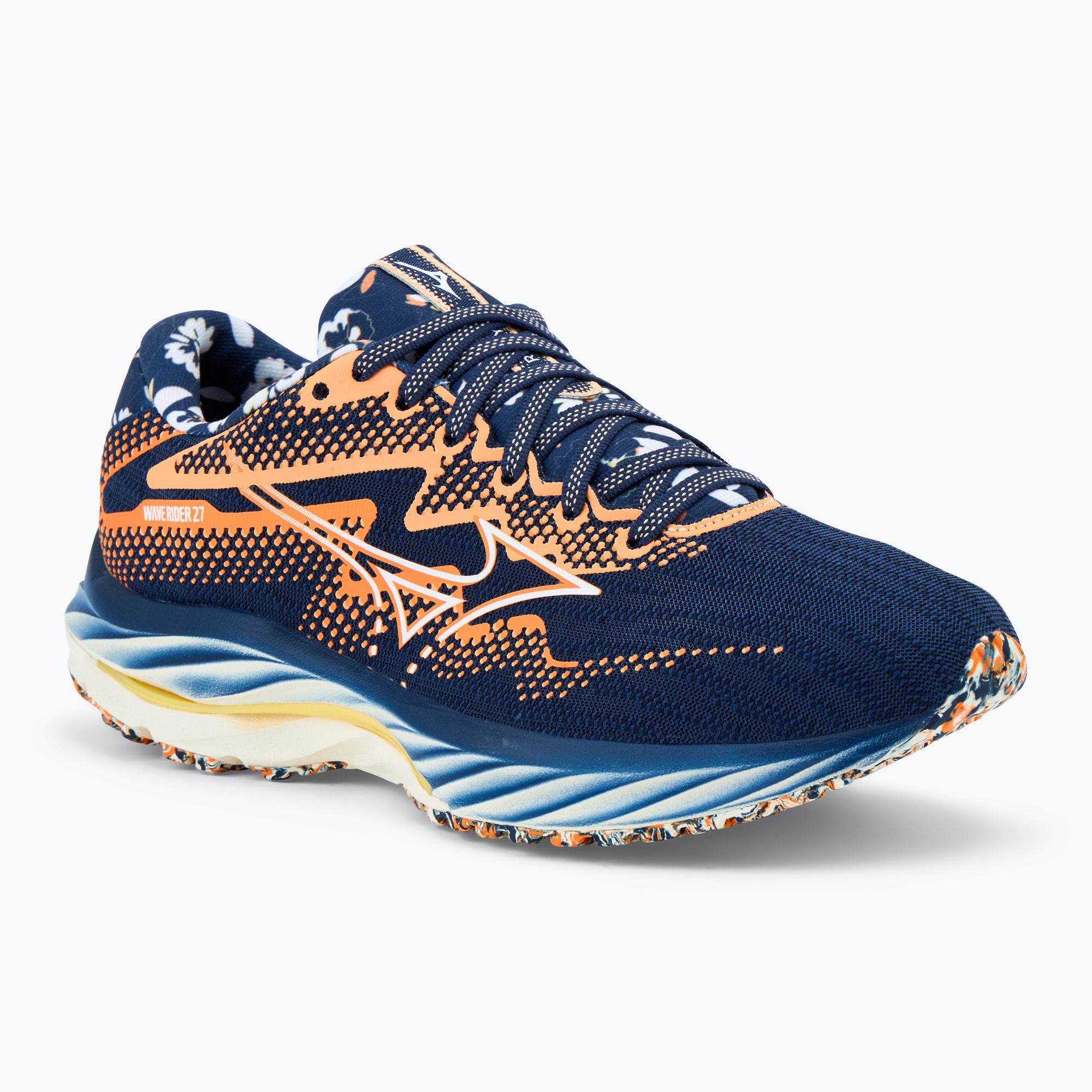Buty do biegania damskie Mizuno Wave Rider 27 Roxy naval academy/ white/ peach fuzz 