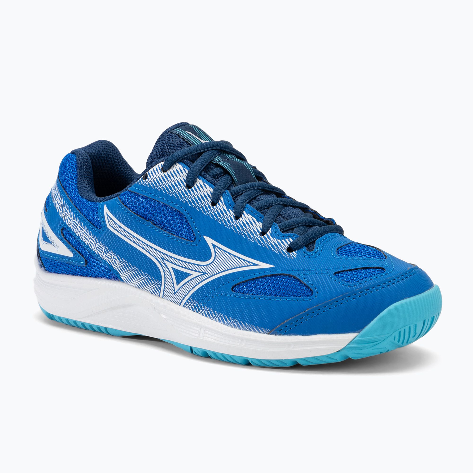 Buty do piłki ręcznej dzieciięce Mizuno Stealth Star 2 Jr mugen blue/white/estate blue 