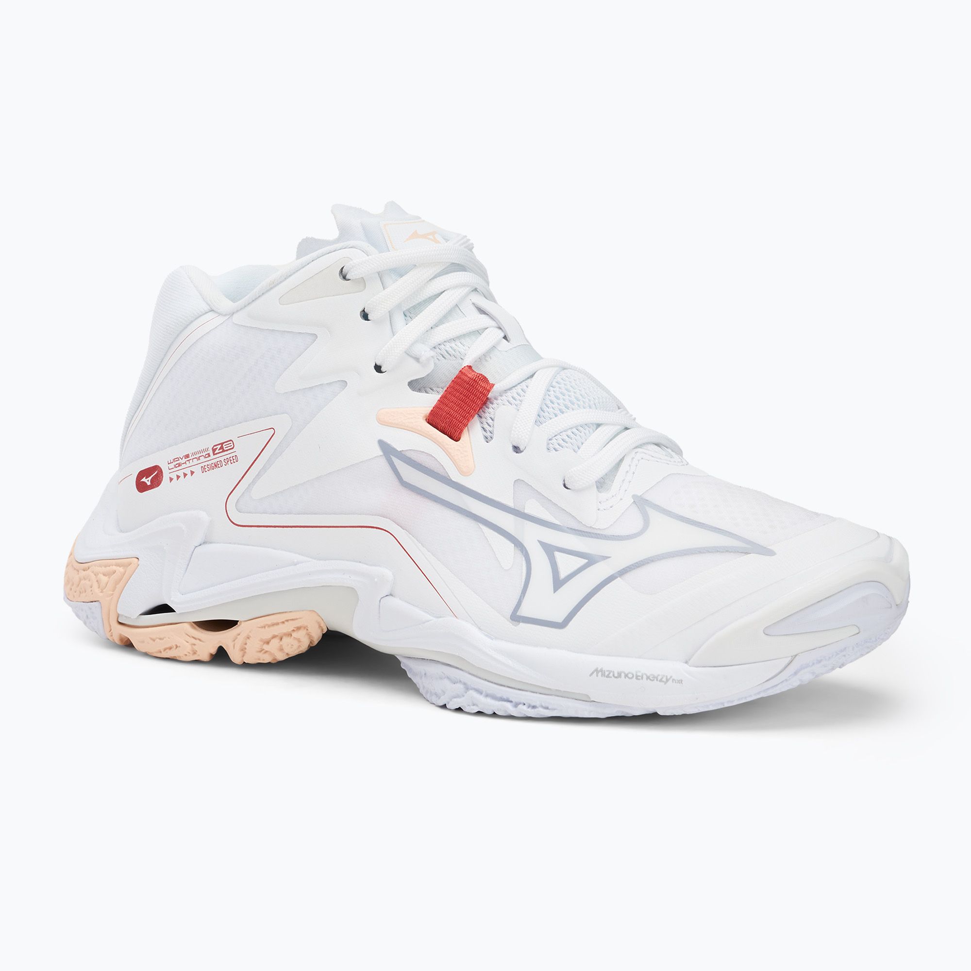 Buty do siatkówki damskie Mizuno Wave Lightning Z8 Mid white/aleutian/cloud pink 