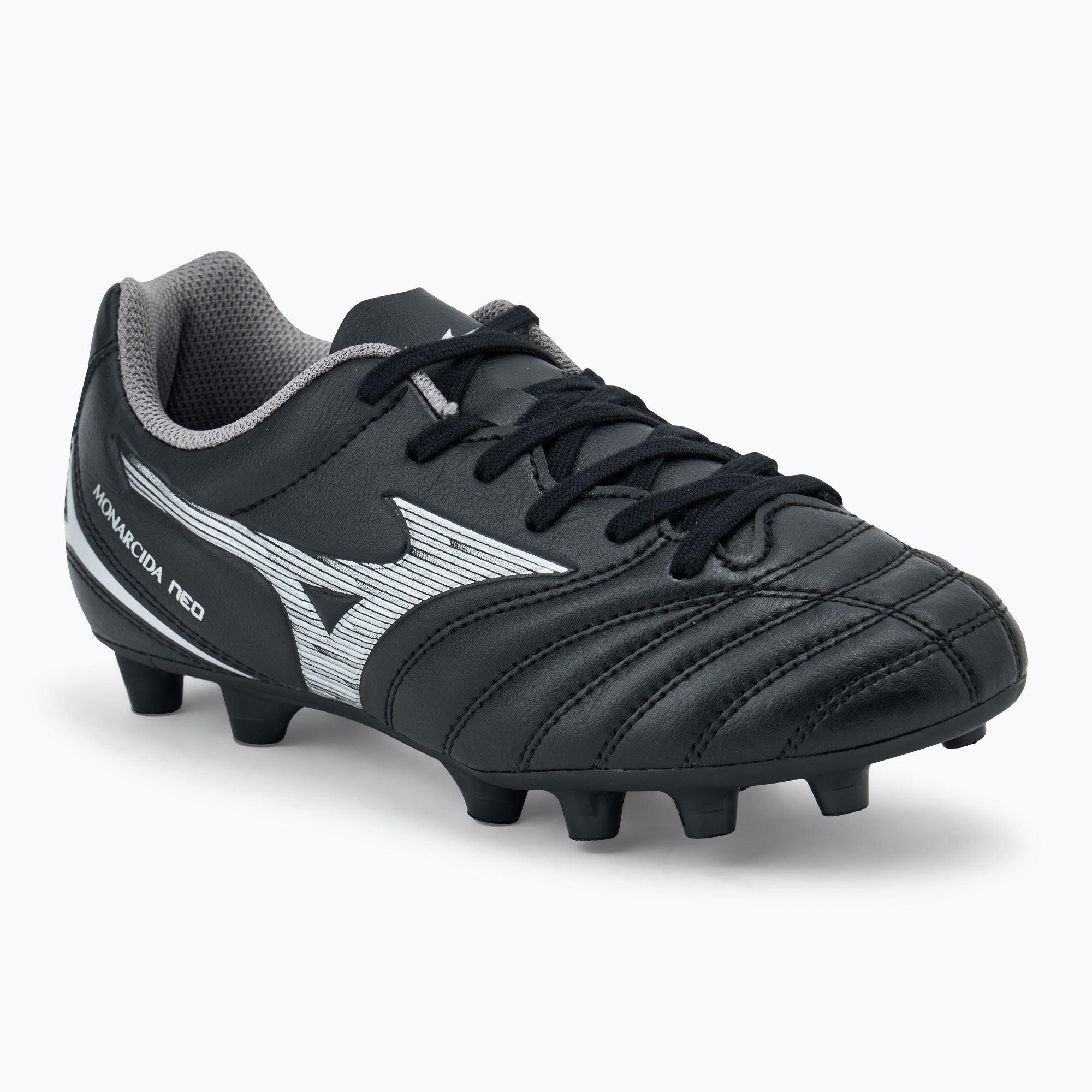 Buty piłkarskie dziecięce Mizuno Monarcida Neo III Select FG black/silver 