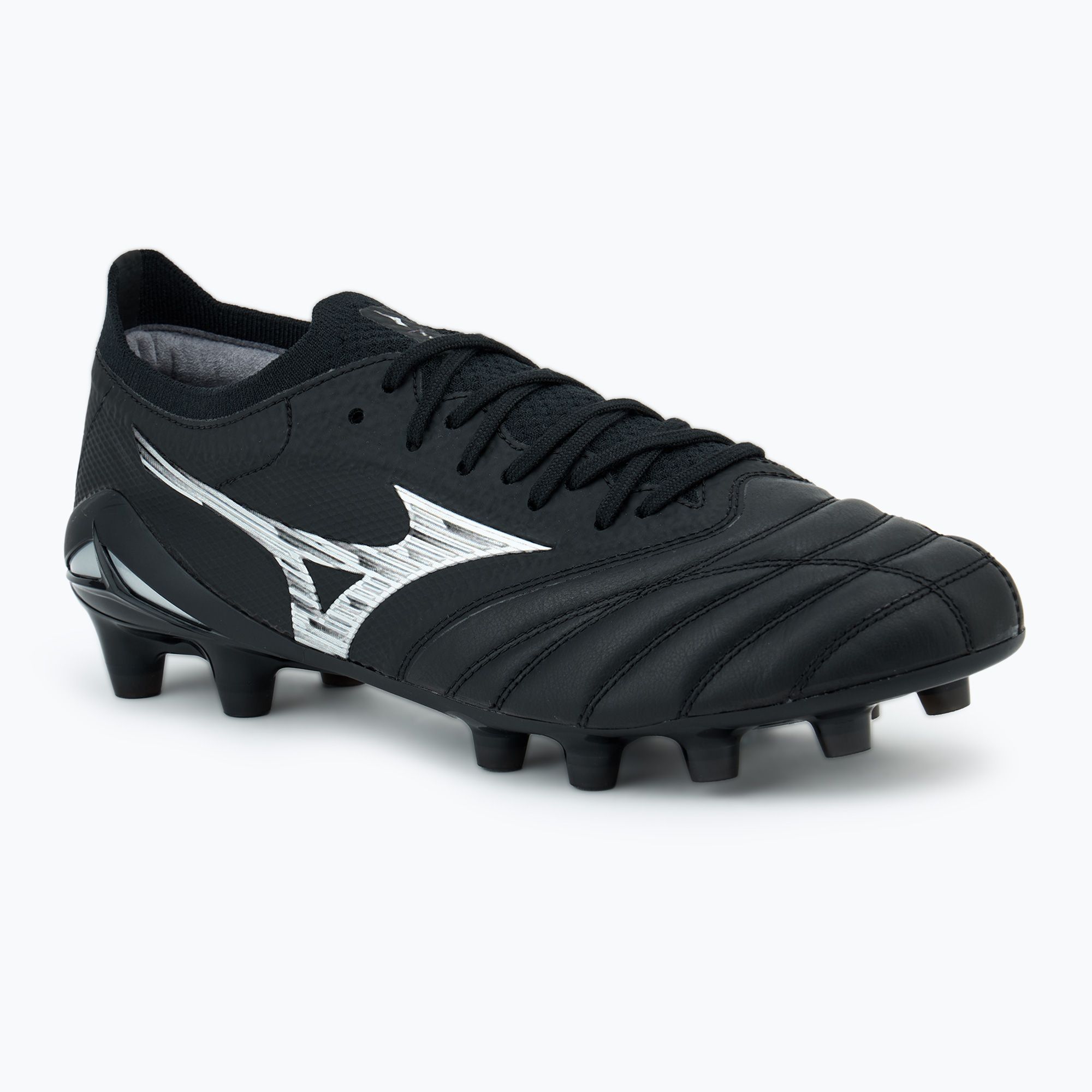 Buty piłkarskie męskie Mizuno Morelia Neo IV β Japan FG black/galaxy silver 