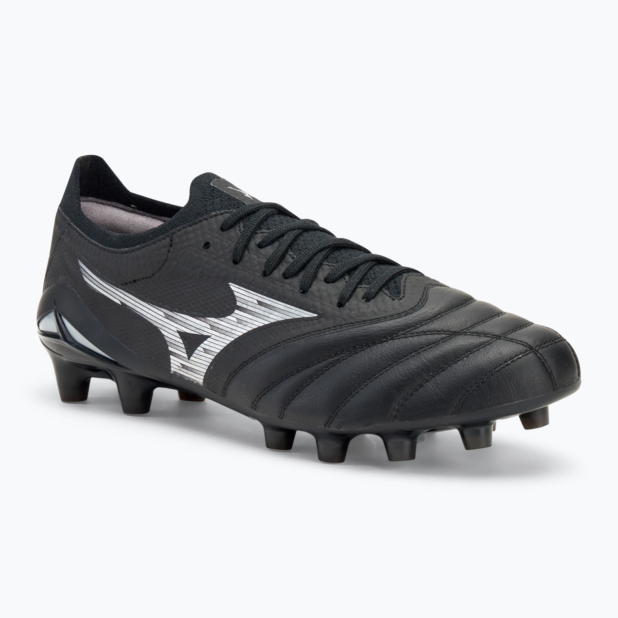 Buty piłkarskie męskie Mizuno Morelia Neo IV β Elite FG black/galaxy silver 