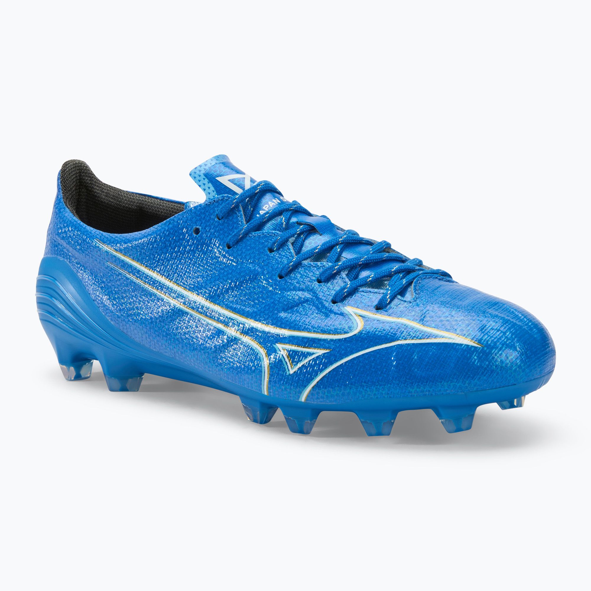 Buty piłkarskie męskie Mizuno α Japan FG white/laser blue/gold 