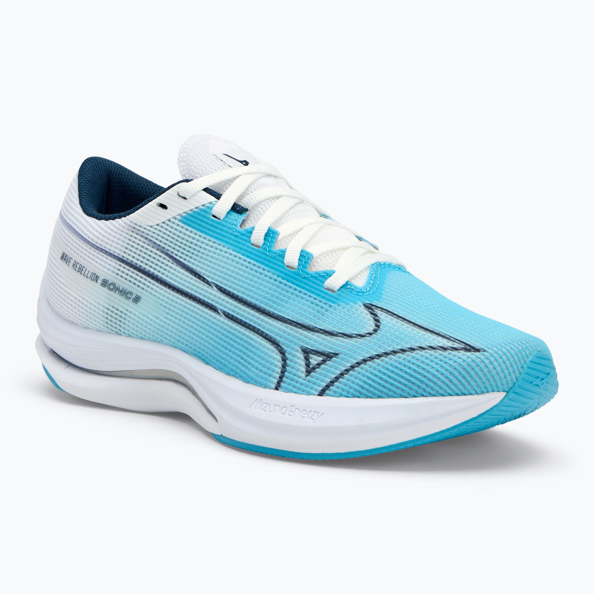 Buty do biegania damskie Mizuno Wave Rebellion Sonic 2 river blue/blue wing teal/white 