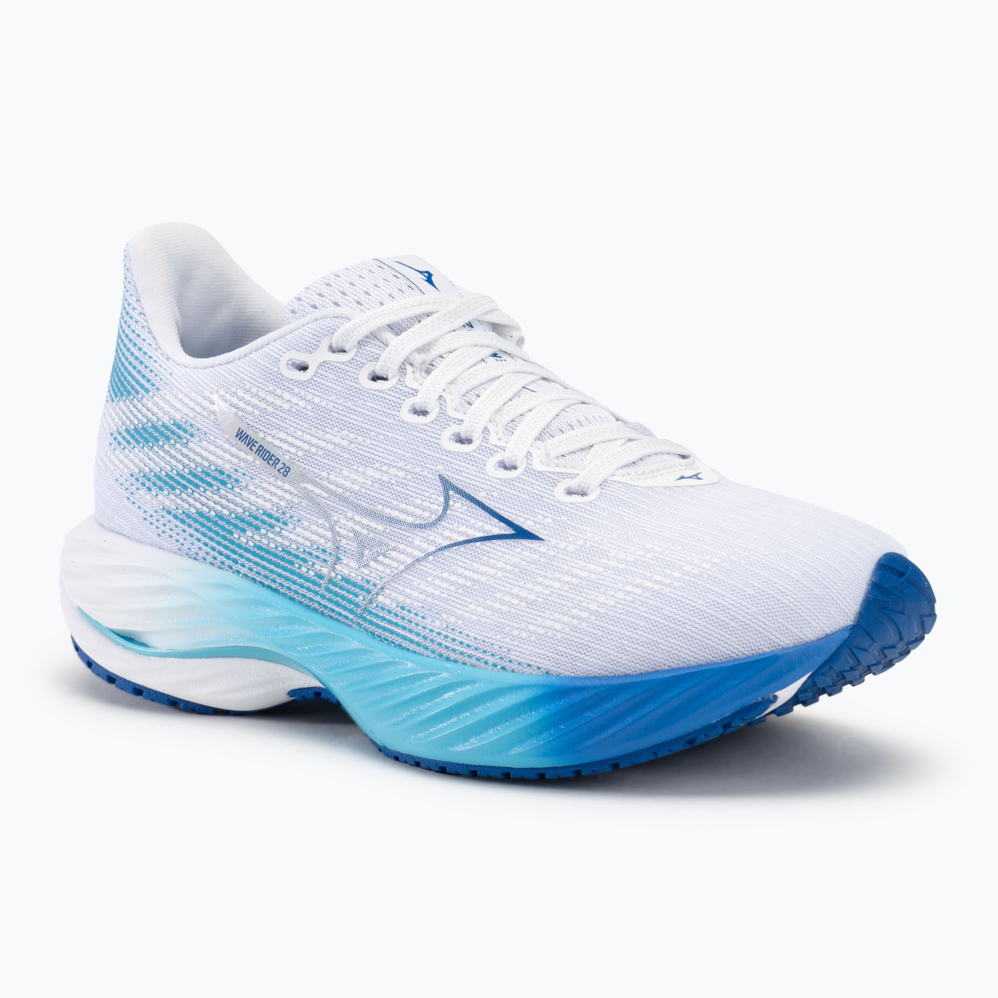 Buty do biegania damskie Mizuno Wave Rider 28 white/mugen blue/river blue 