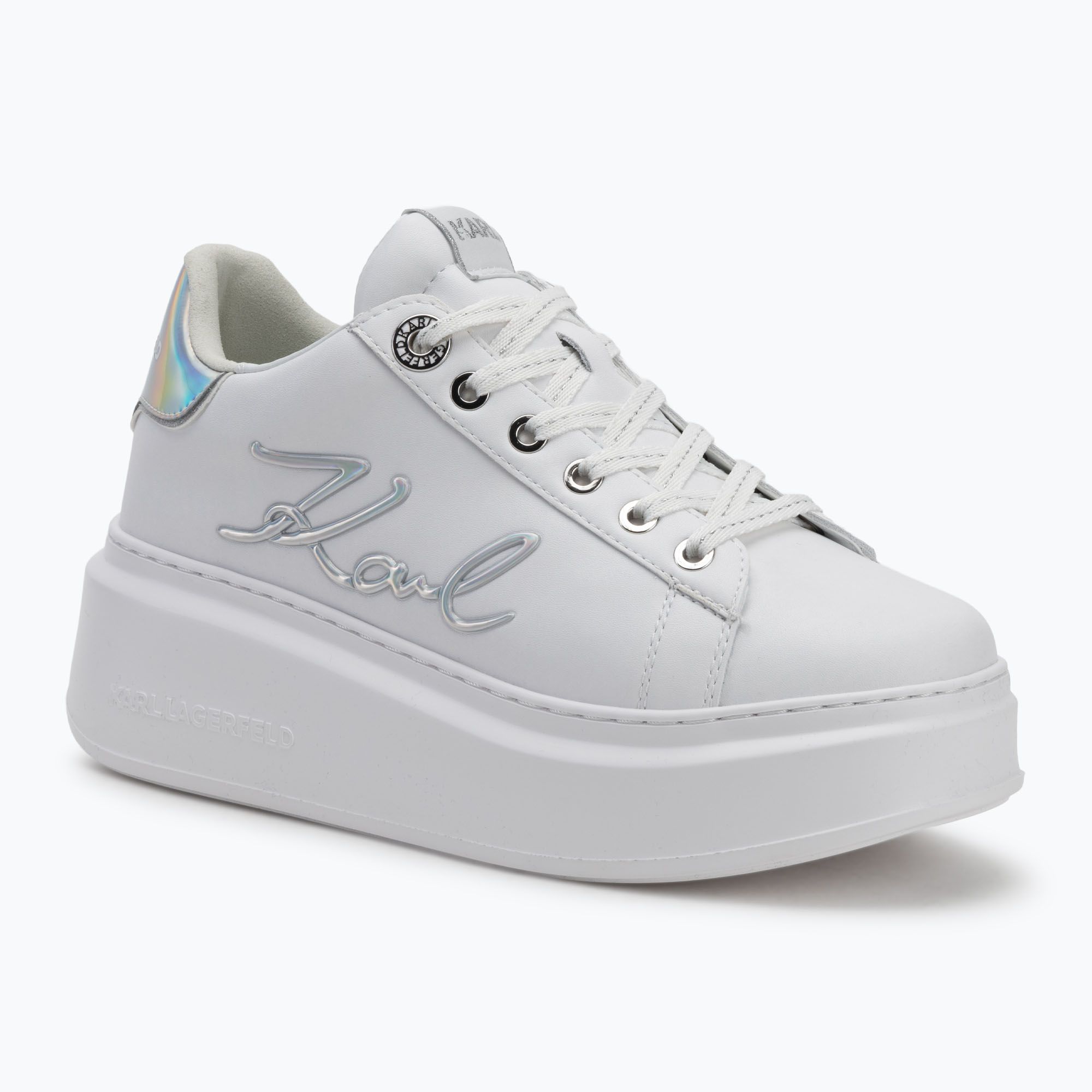 Buty damskie KARL LAGERFELD Anakapri Signia white leather w/silver 