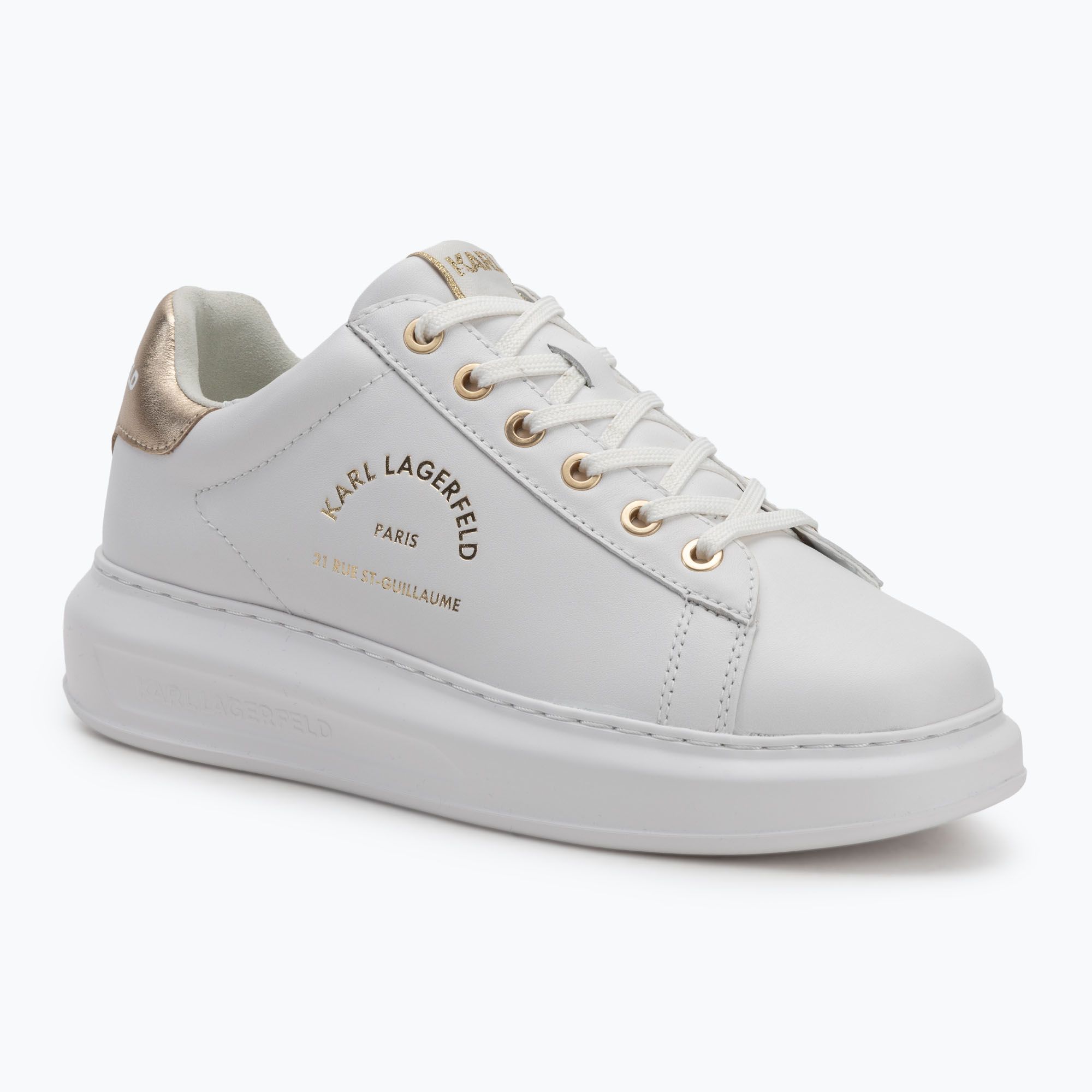 Buty damskie KARL LAGERFELD Kapri Maison white leather w/gold 