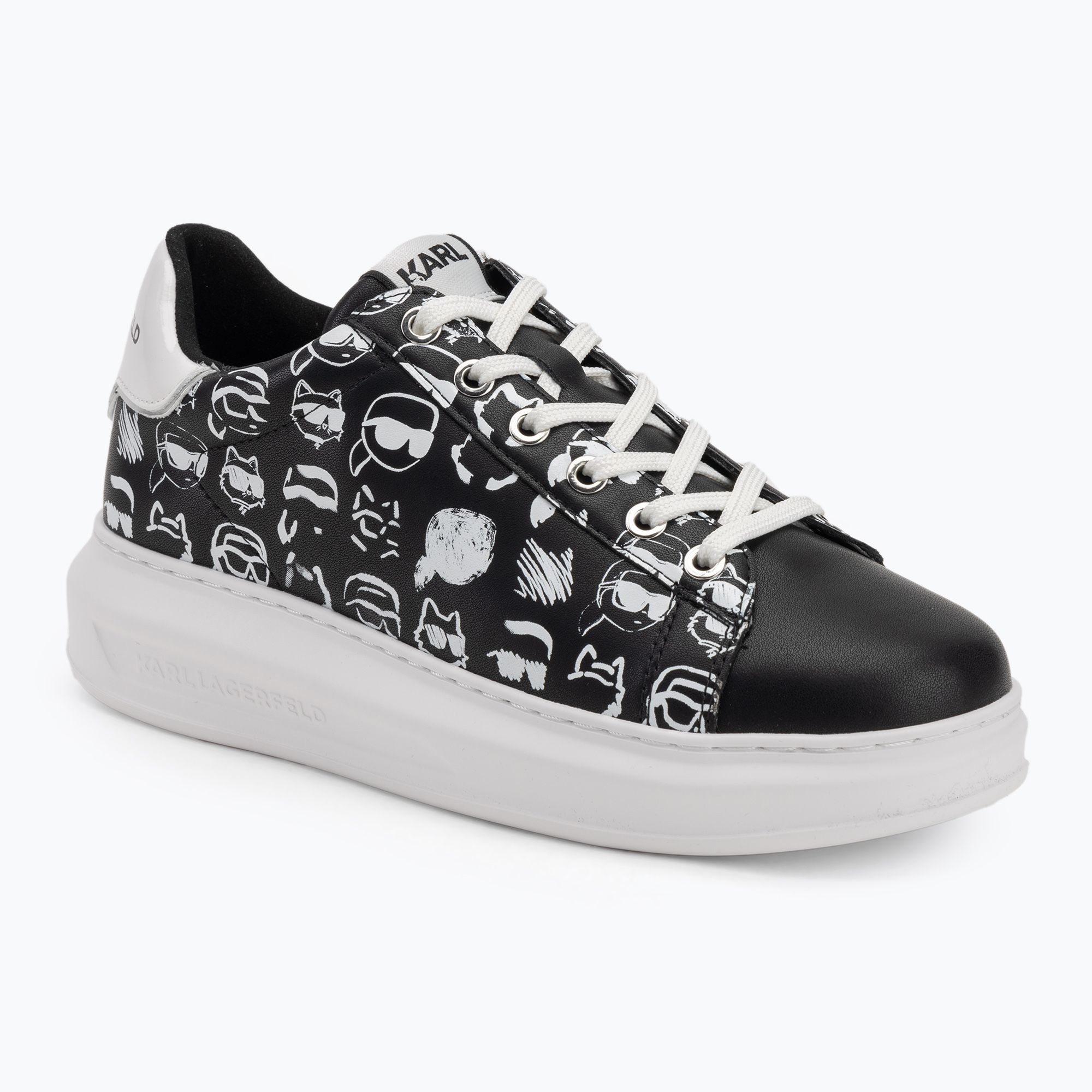 Buty damskie KARL LAGERFELD Kapri Twin Nft Graffiti black/white leather 