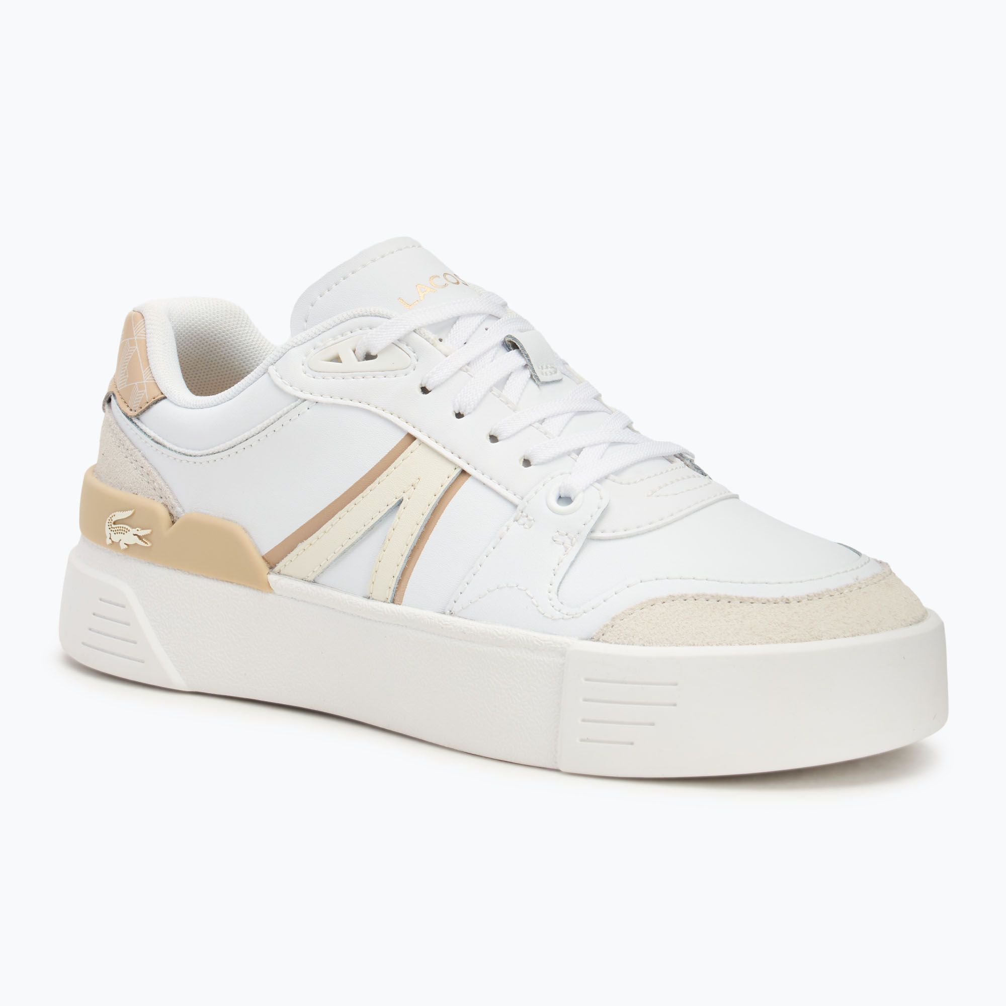 Buty damskie Lacoste L002 Evo Monograms white/light brown 
