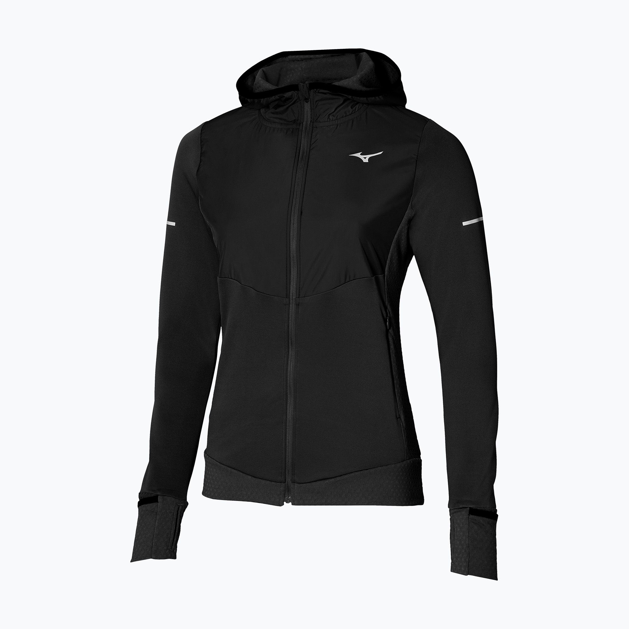 Kurtka do biegania damska Mizuno Warmalite Hybrid Full Zip black 