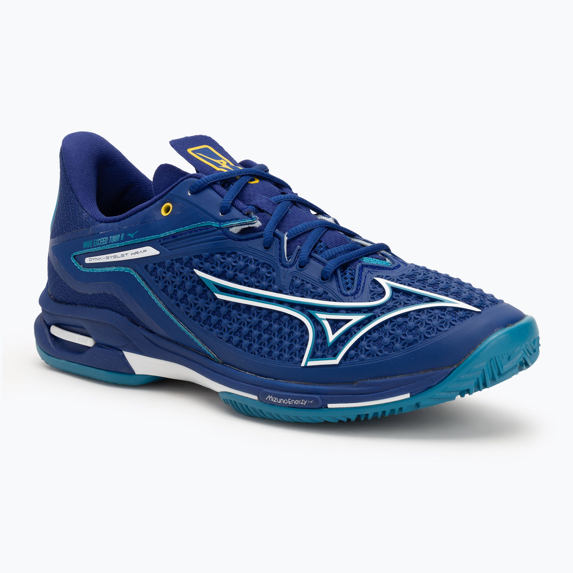 Buty do tenisa męskie Mizuno Wave Exceed Tour 6 CC bellwether blue/ white/ fjord blue 