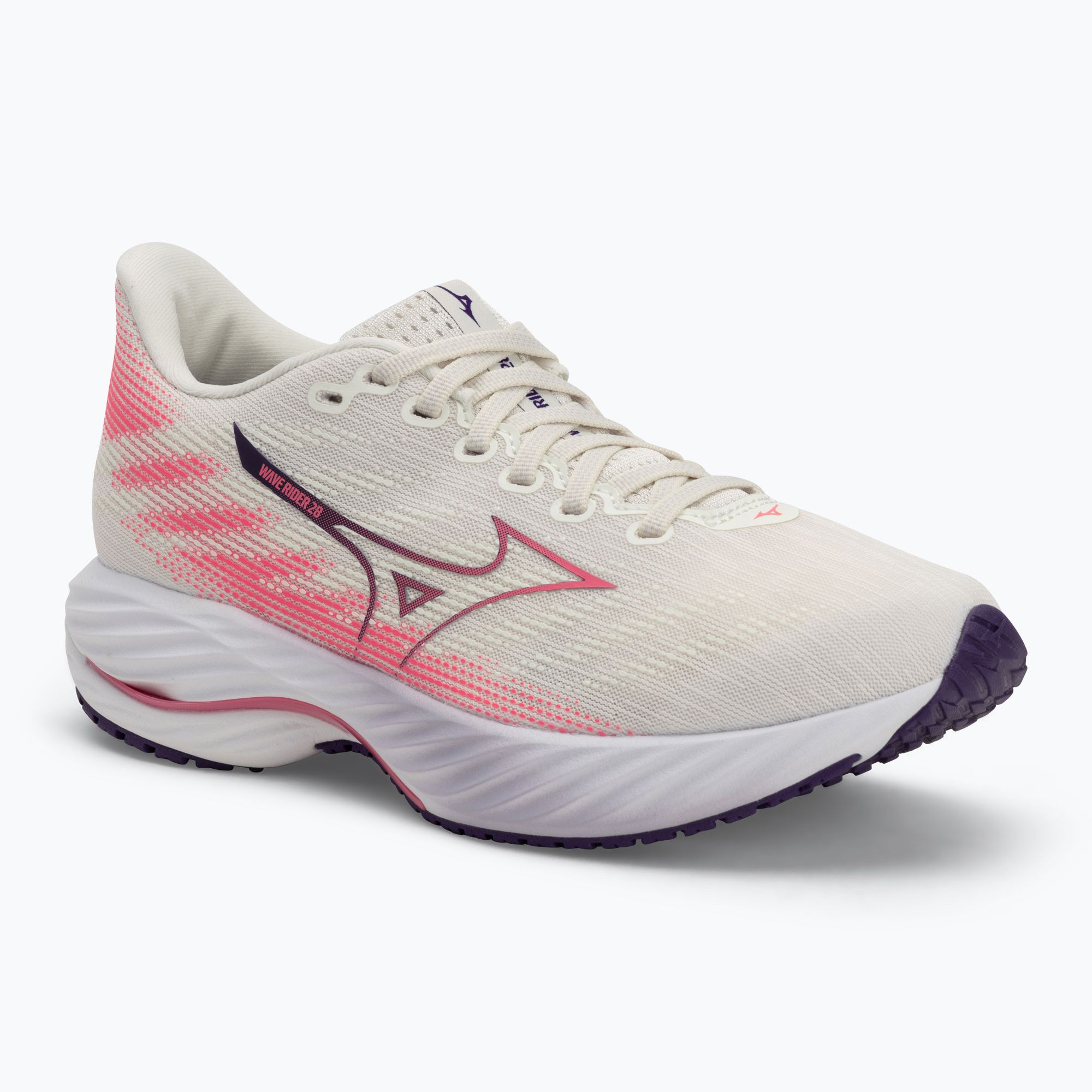 Buty do biegania damskie Mizuno Wave Rider 28 snow white/camellia rose/vintage indigo 