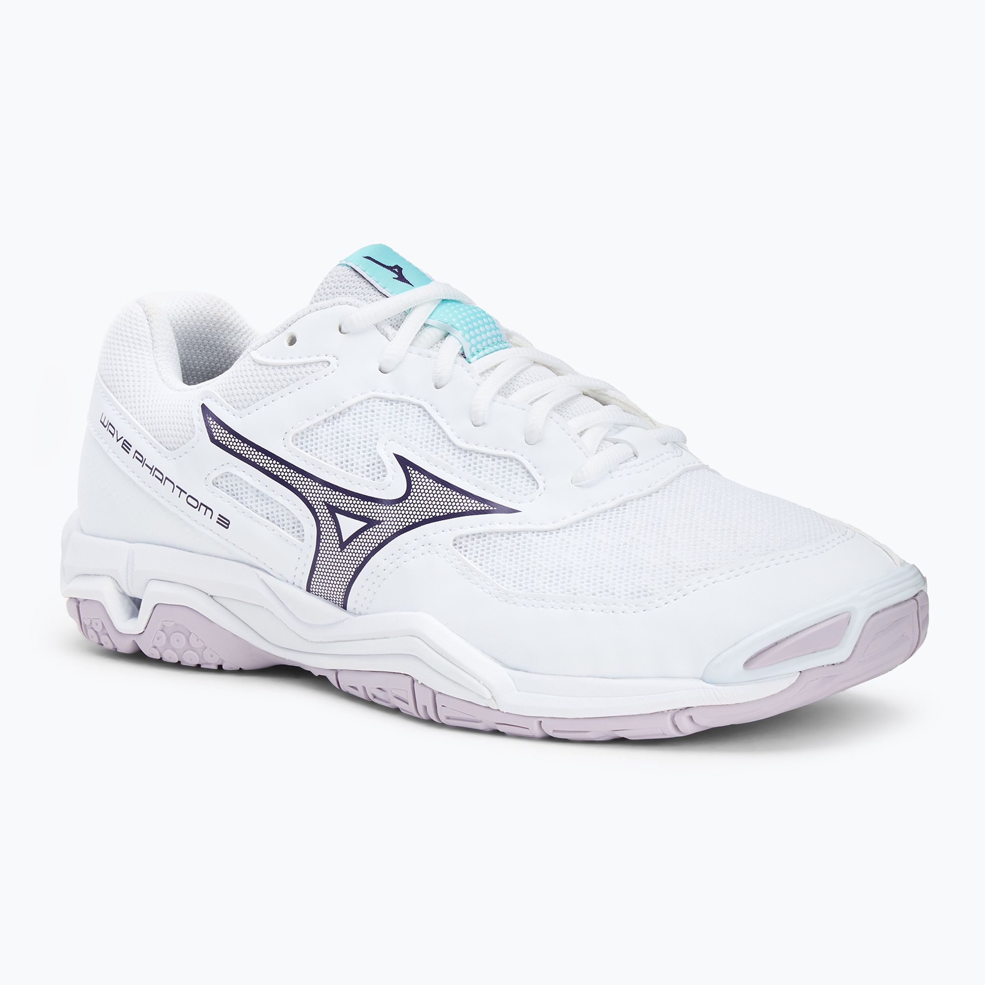 Buty do piłki ręcznej damskie Mizuno Wave Phantom 3 white/violet indigo/camellia rose 