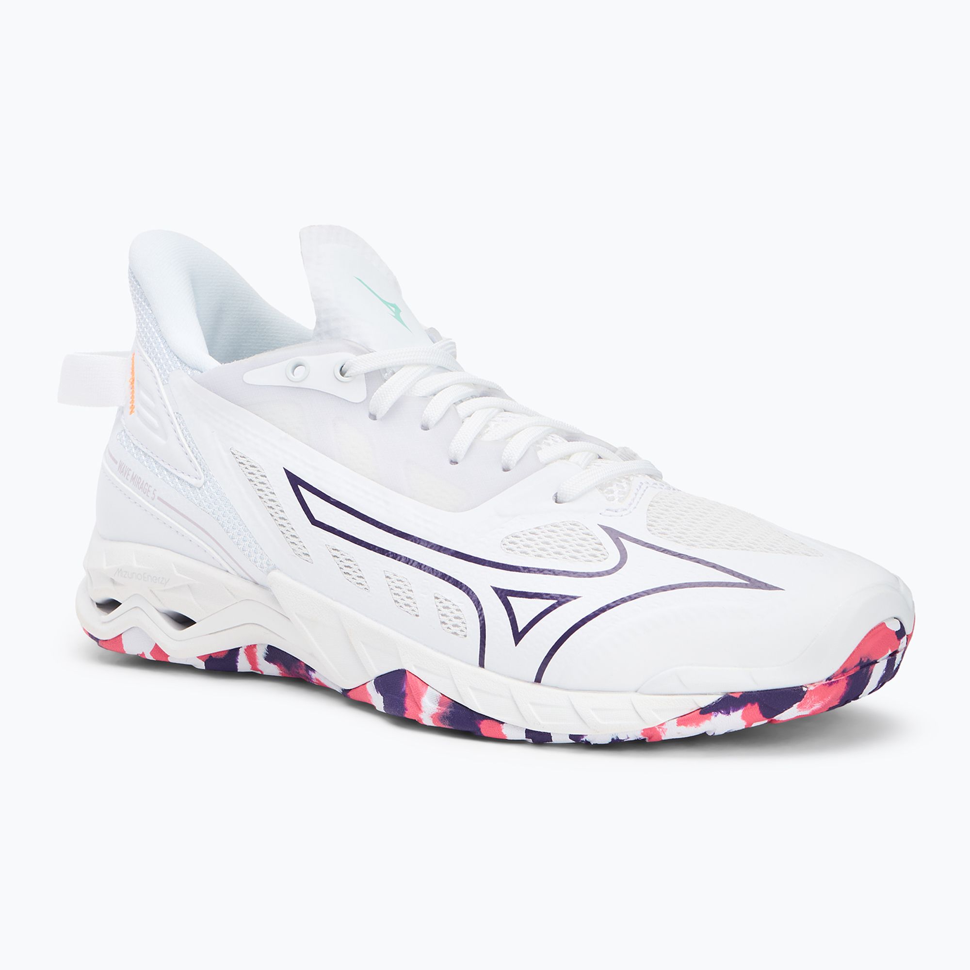 Buty do piłki ręcznej damskie Mizuno Wave Mirage 5 white/violet indigo/camellia rose 