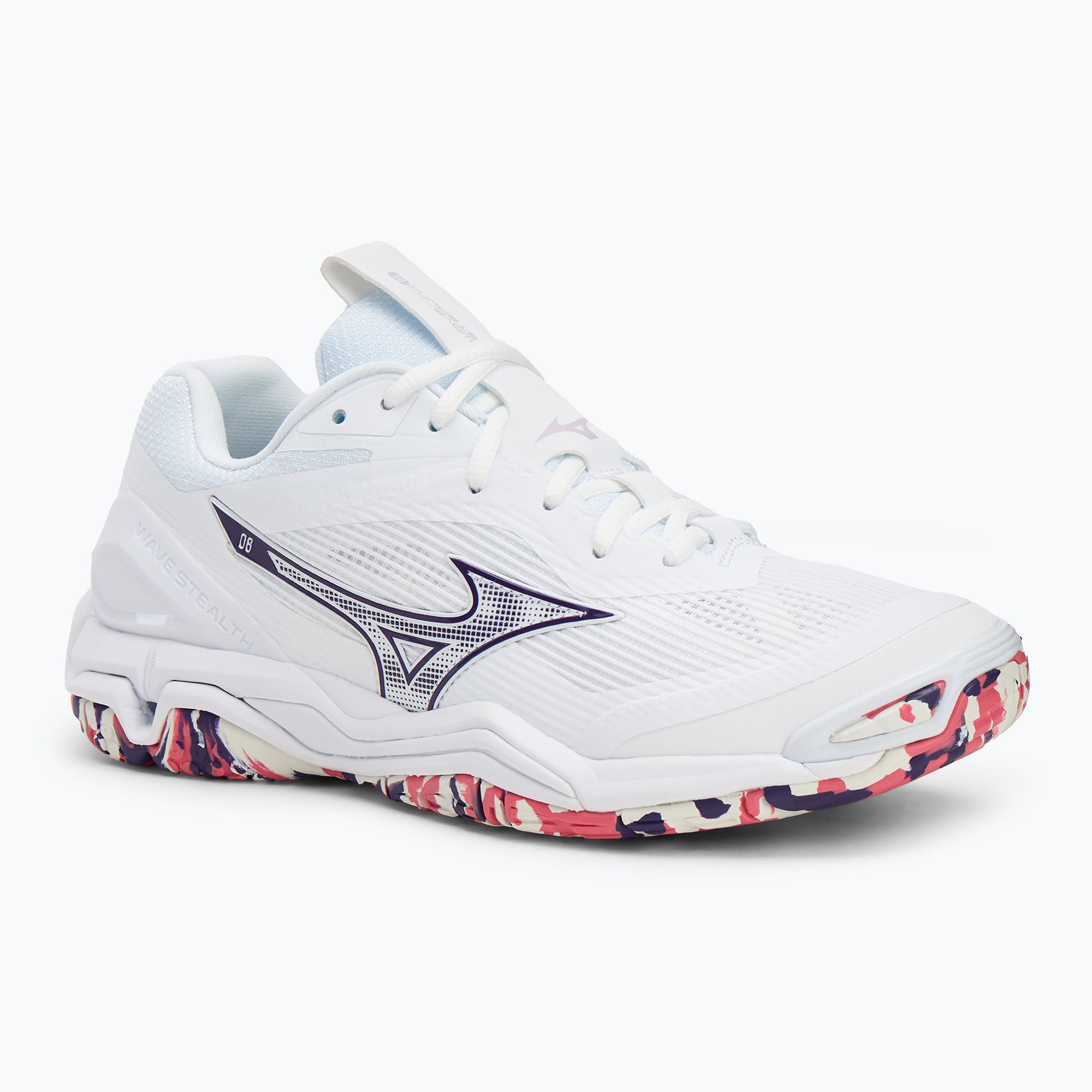 Buty do piłki ręcznej damskie  Mizuno Wave Stealth 6 white/violet indigo/camellia rose 