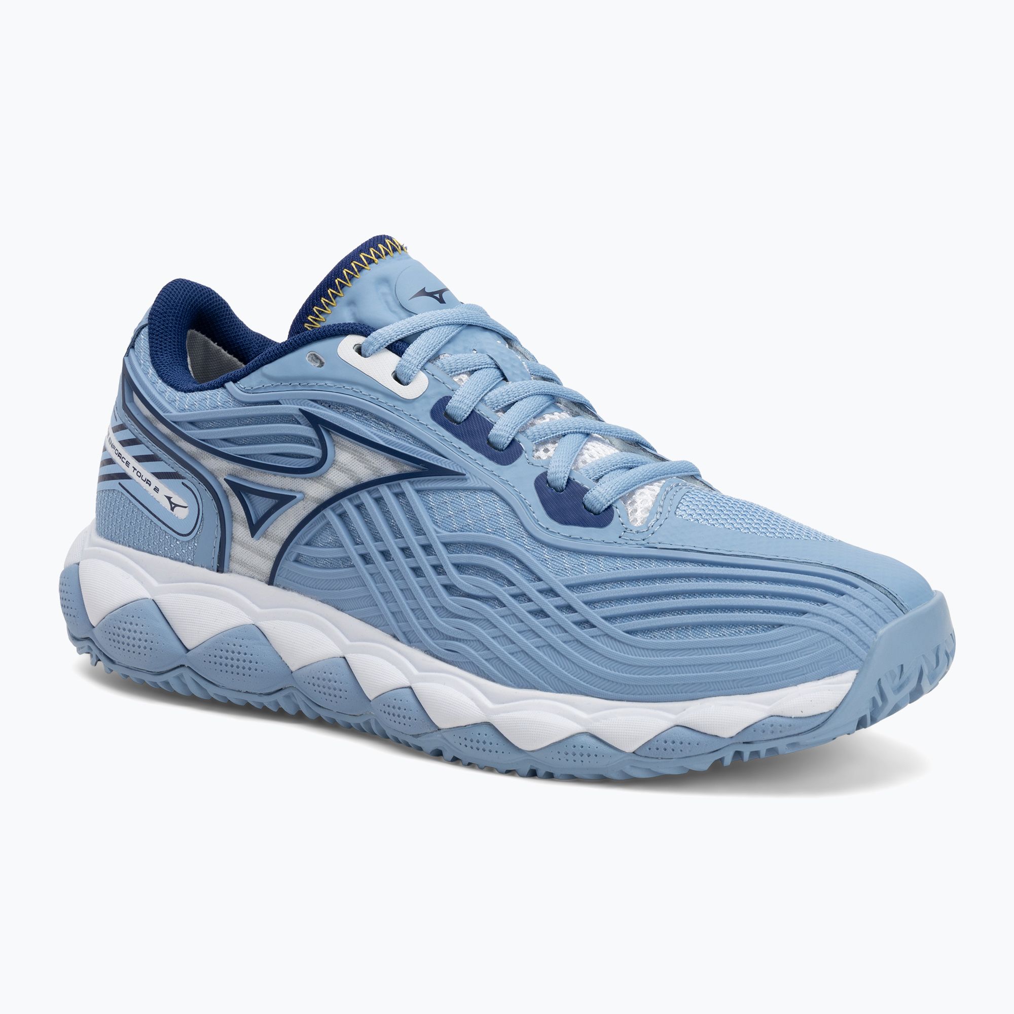 Buty do tenisa damskie Mizuno Wave Enforce Tour 2 CC bel air blue/ white/ bellwether blue 