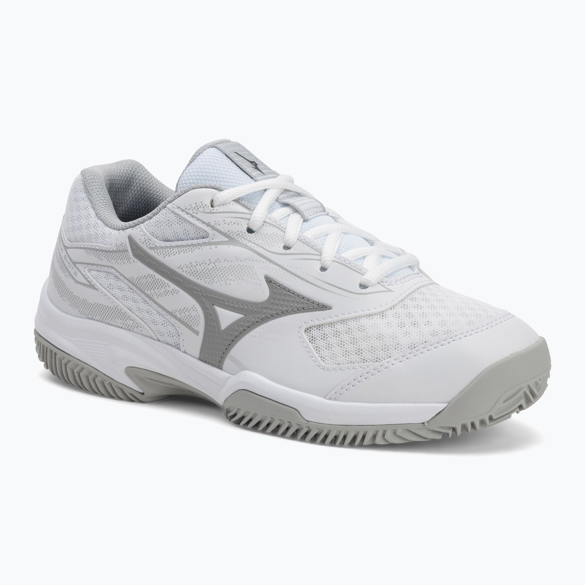 Buty do tenisa damskie Mizuno Break Shot 5 CC white/ ultimate gray/ harbor mist 