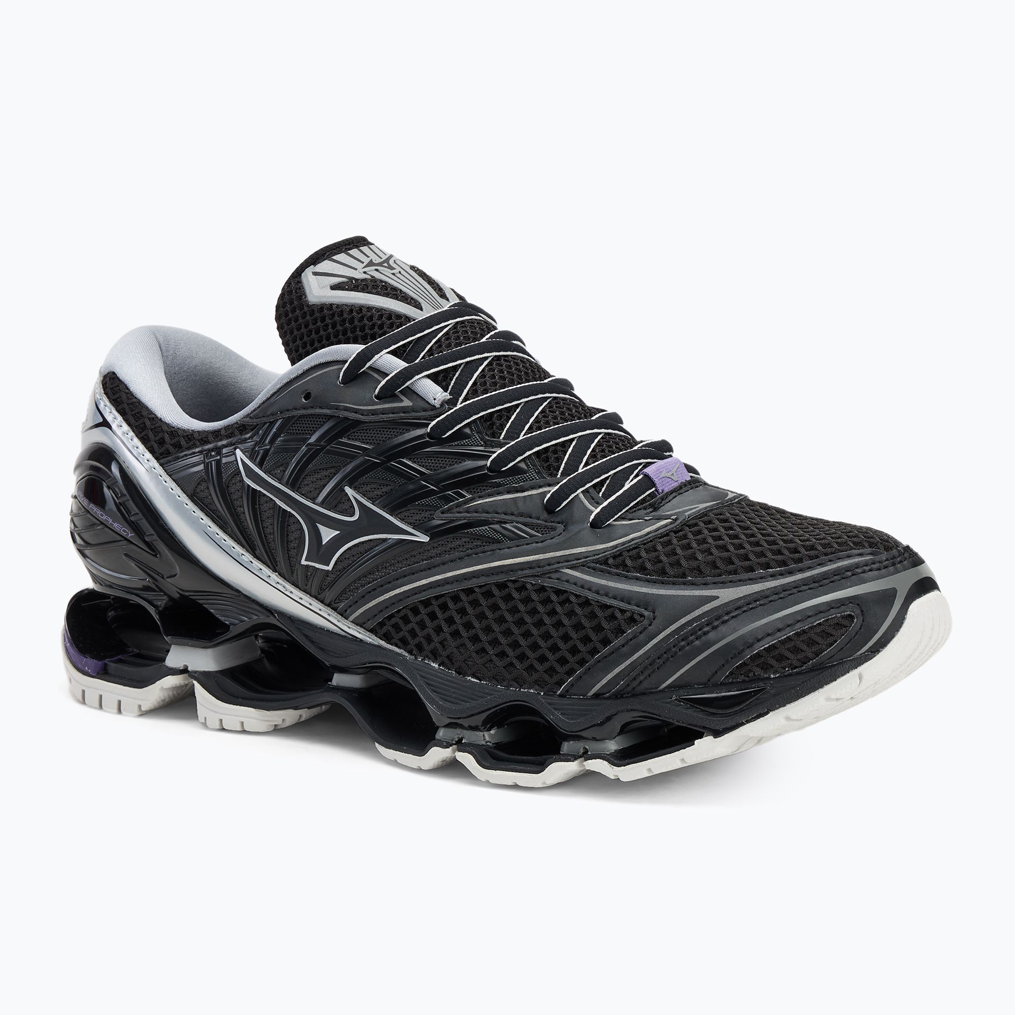 Buty męskie Mizuno Wave Prophecy LS black/silver/purple haze 