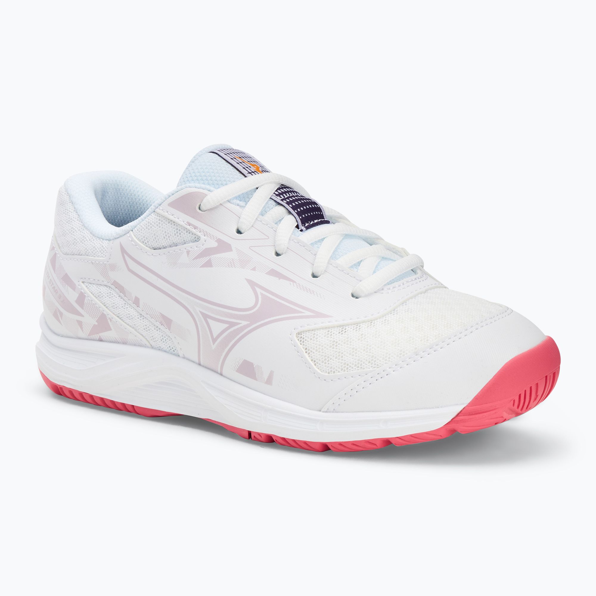 Buty dziecięce Mizuno Stealth Star 3 white/violetindigo/camerlliaros 
