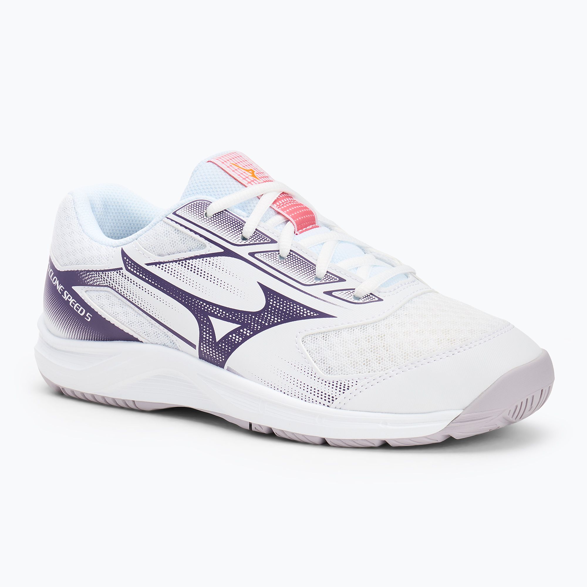 Buty do siatkówki damskie Mizuno Cyclone Speed 5 white/violet indigo/camellia rose 