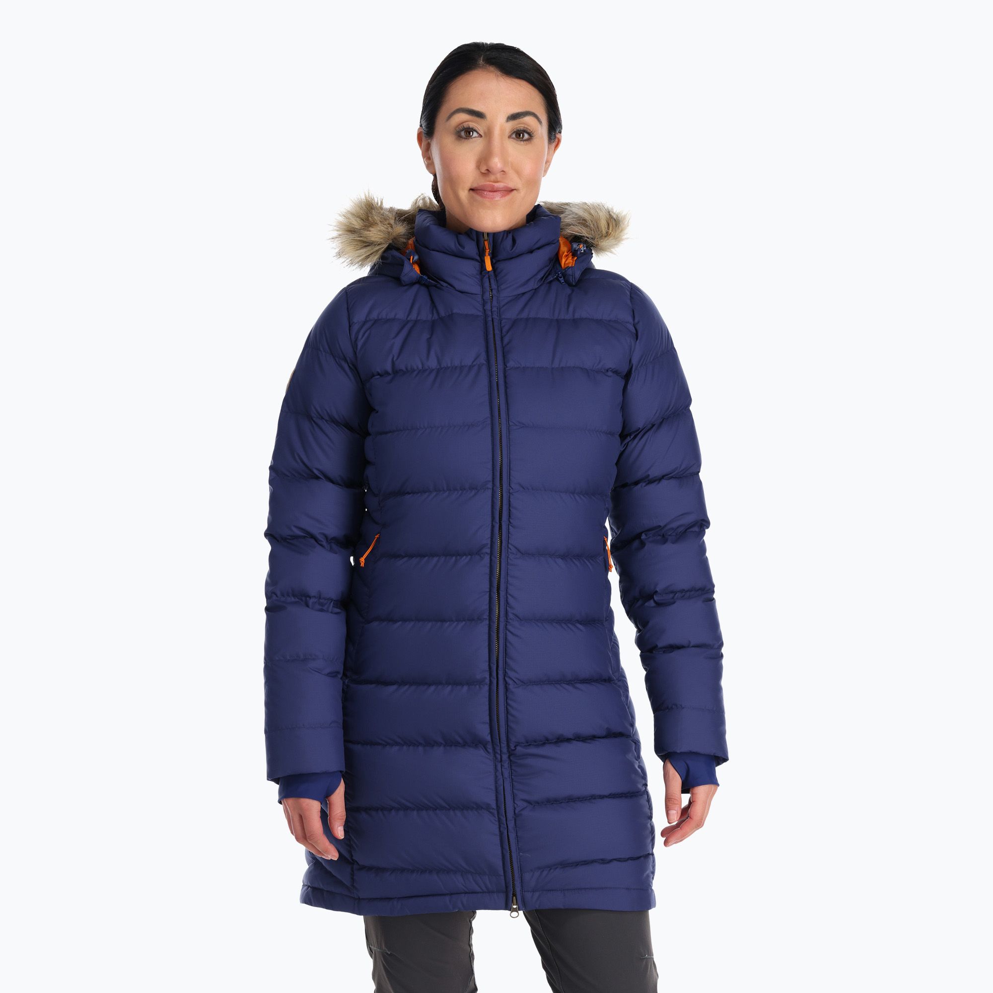 Płaszcz puchowy damski Rab Deep Cover Parka patriot blue 