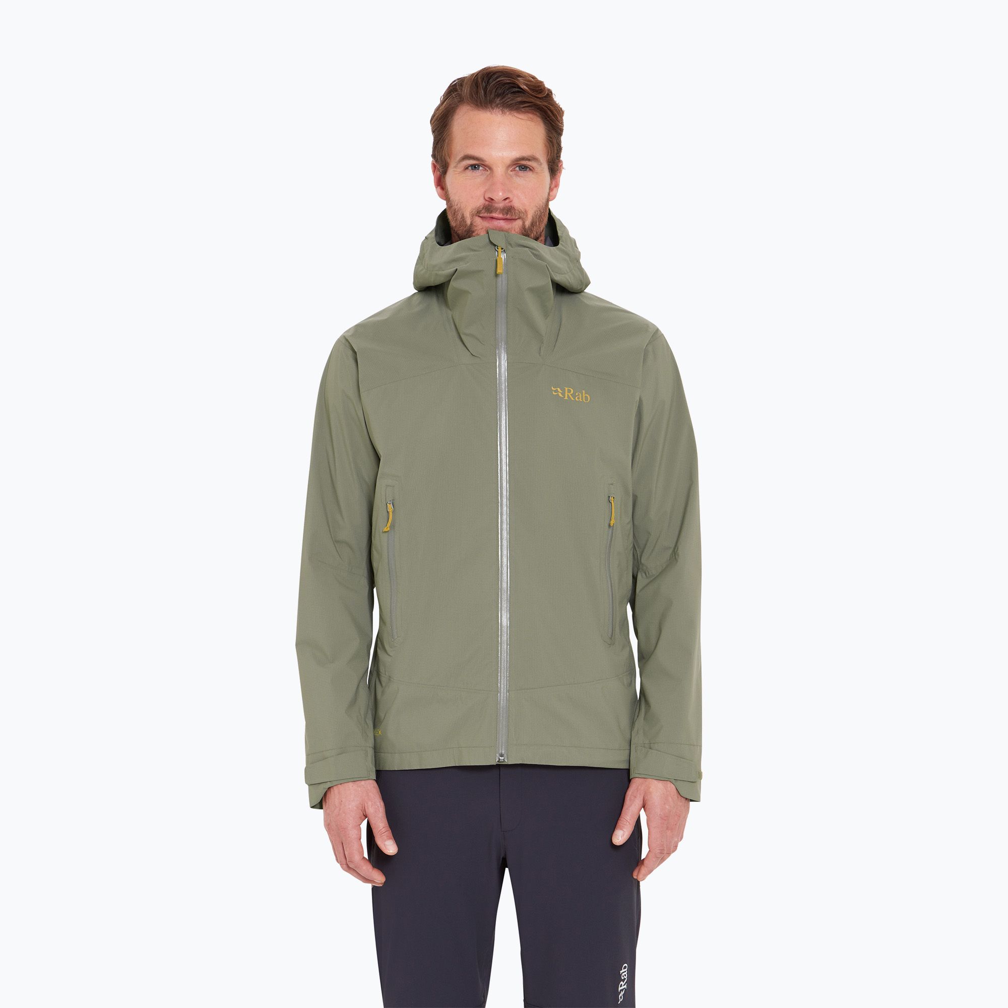 Kurtka przeciwdeszczowa męska Rab Downpour Light light khaki 