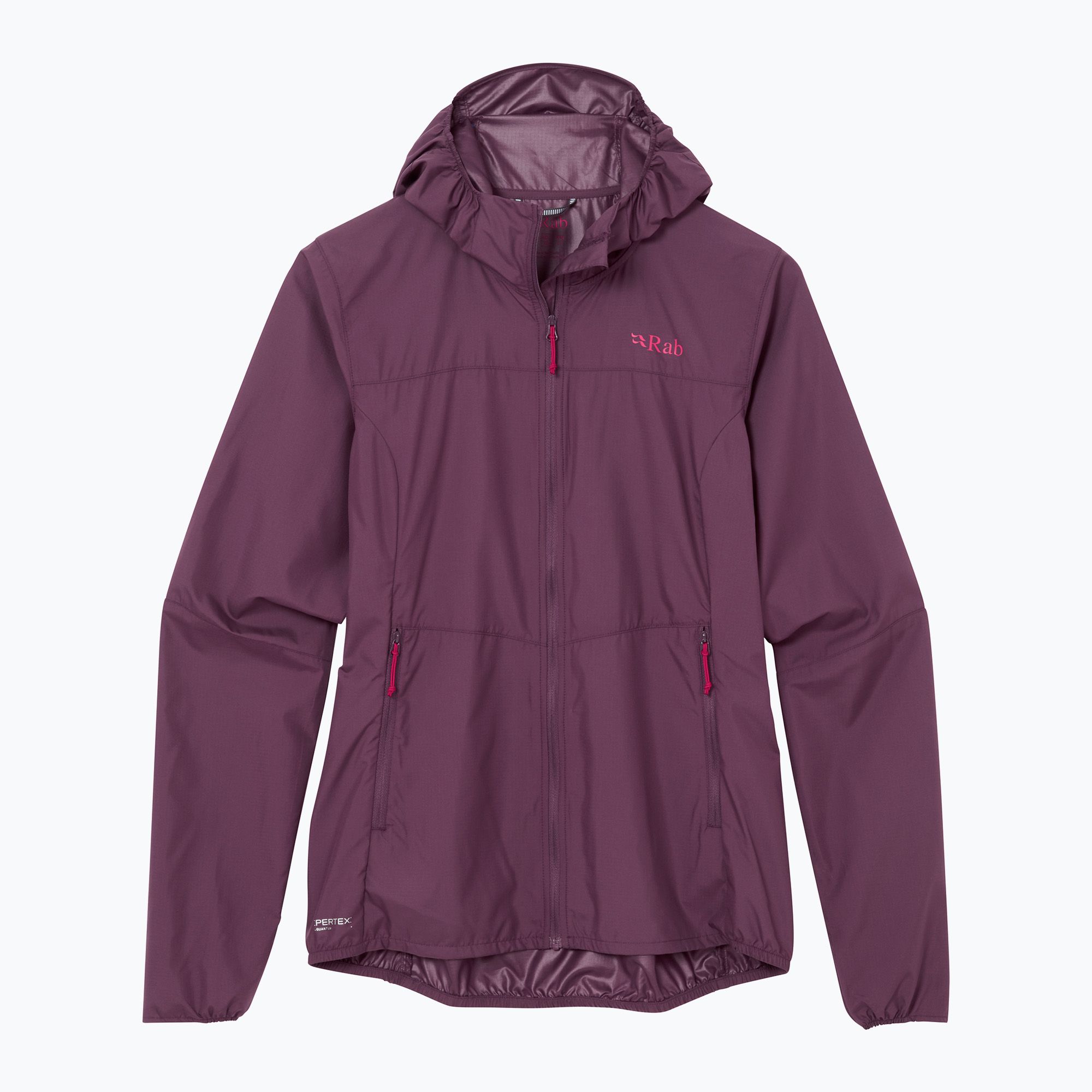 Kurtka przeciwiatrowa damska Rab Windgather Hoody mulberry 