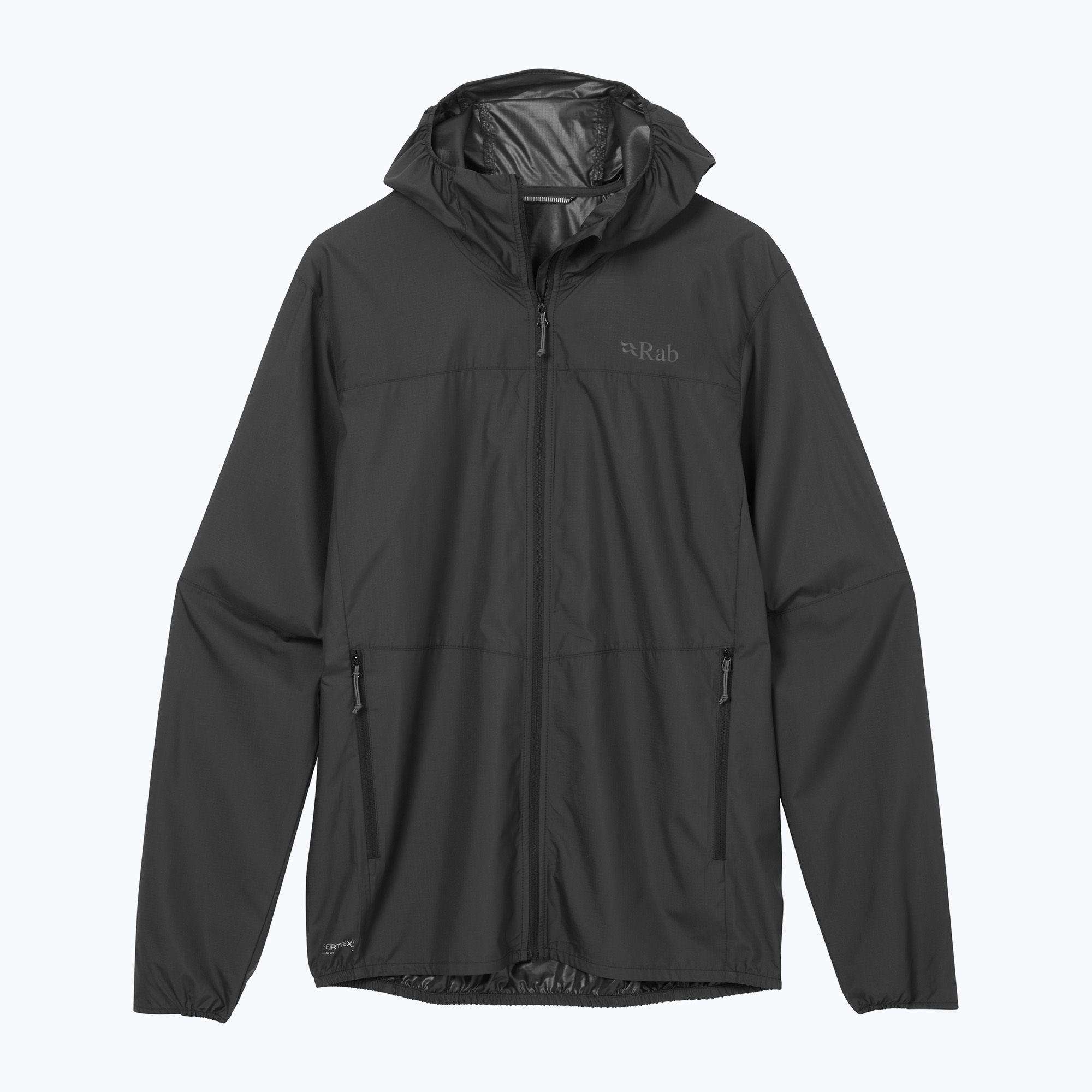 Kurtka przeciwiatrowa męska Rab Windgather Hoody black 