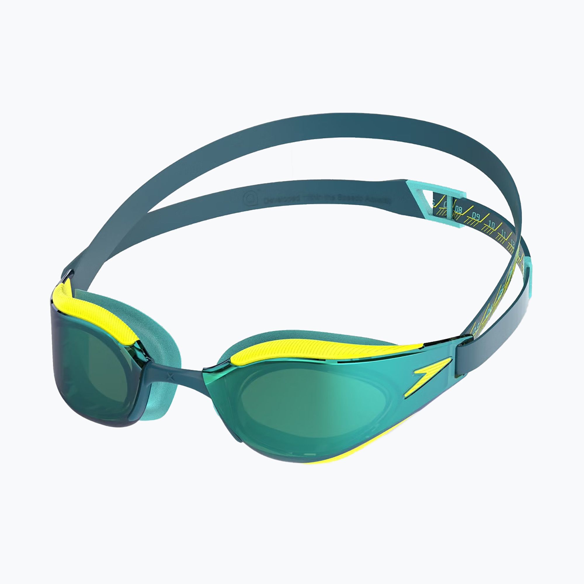 Okulary do pływania Speedo Fastskin Hyper Elite Mirror hyper yellow/steel/emerald mirror 