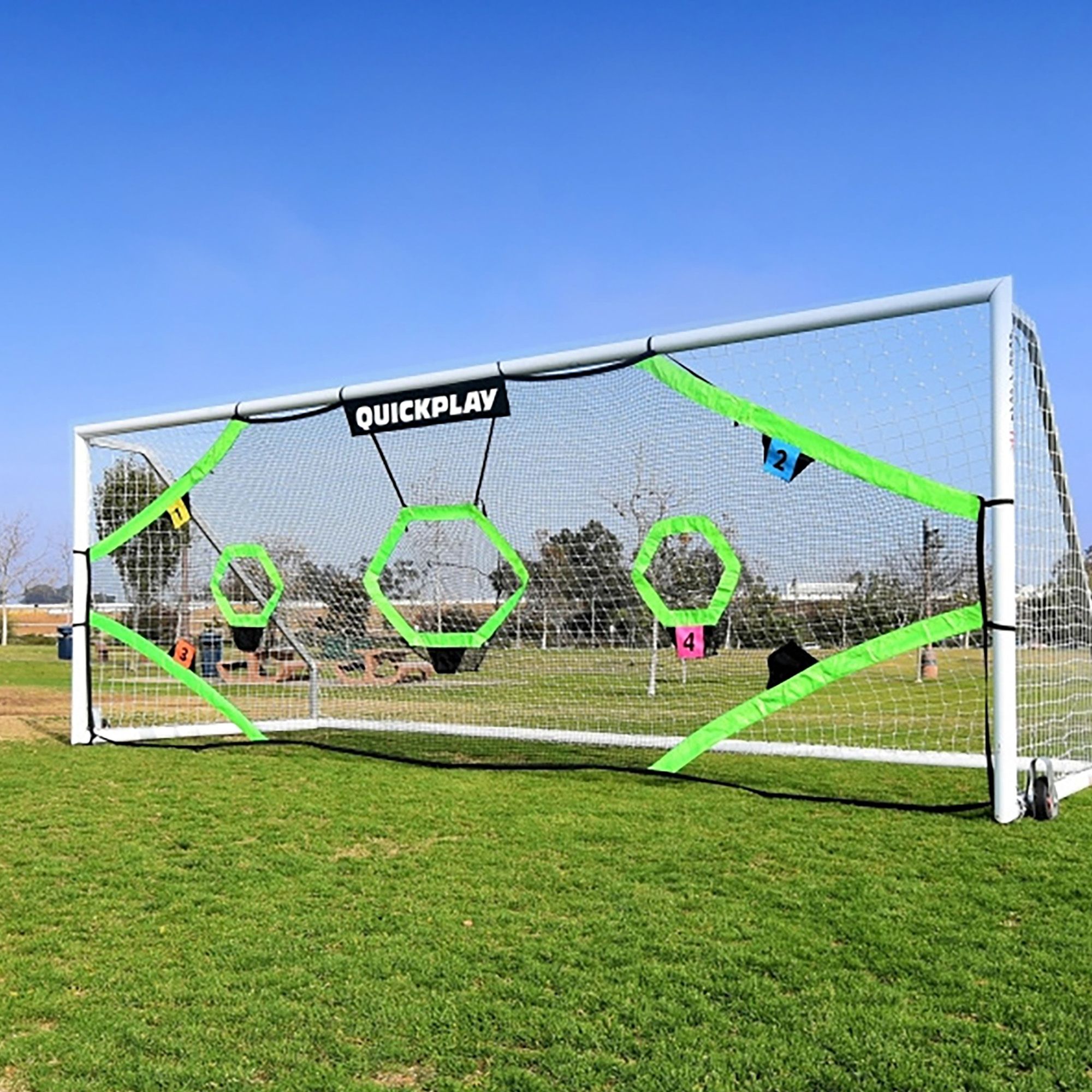 Siatka celownicza do piłki nożnej Quickplay Target Net Pro 730 x 245 cm white/green 