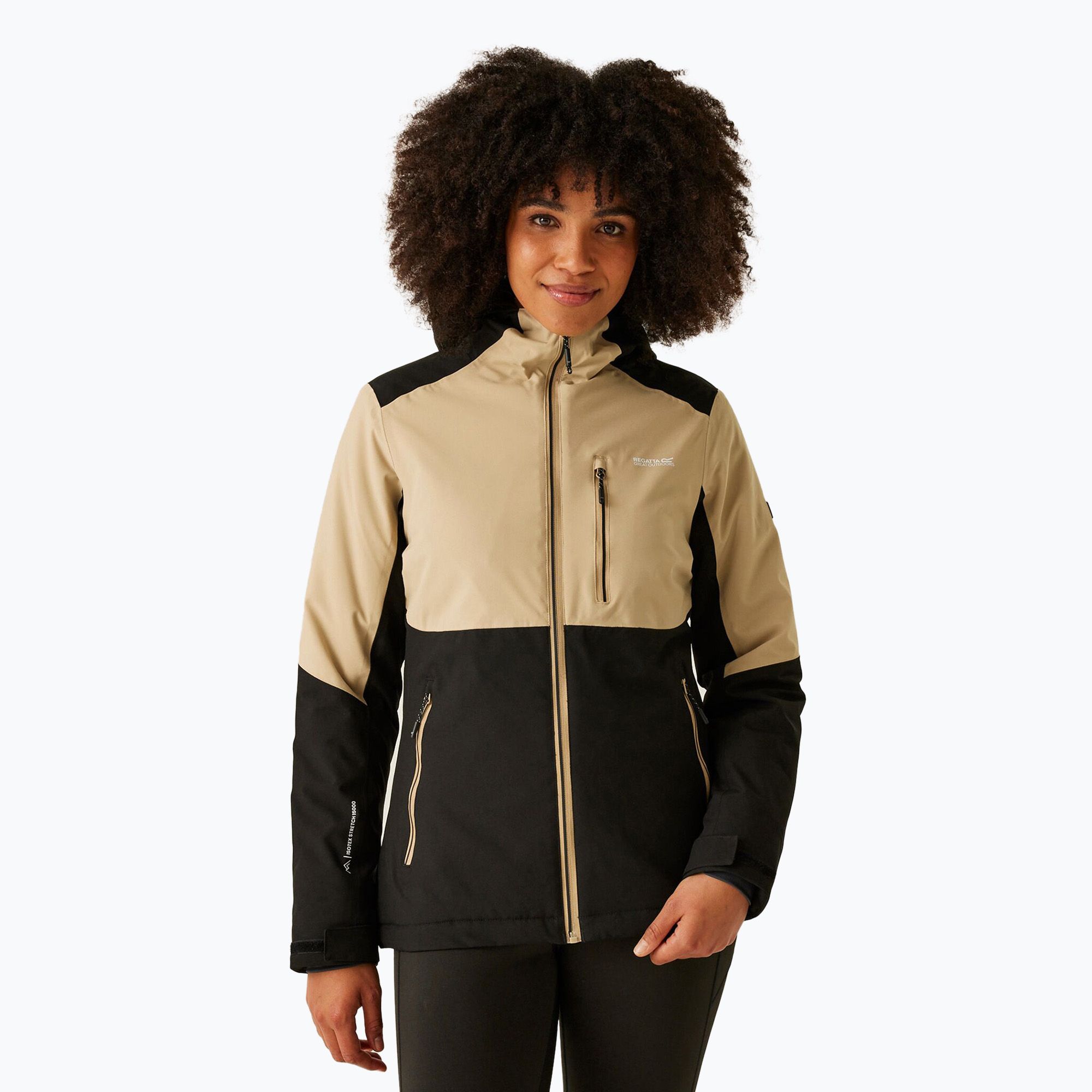 Kurtka przeciwdeszczowa damska REGATTA Kelora black/warm taupe 