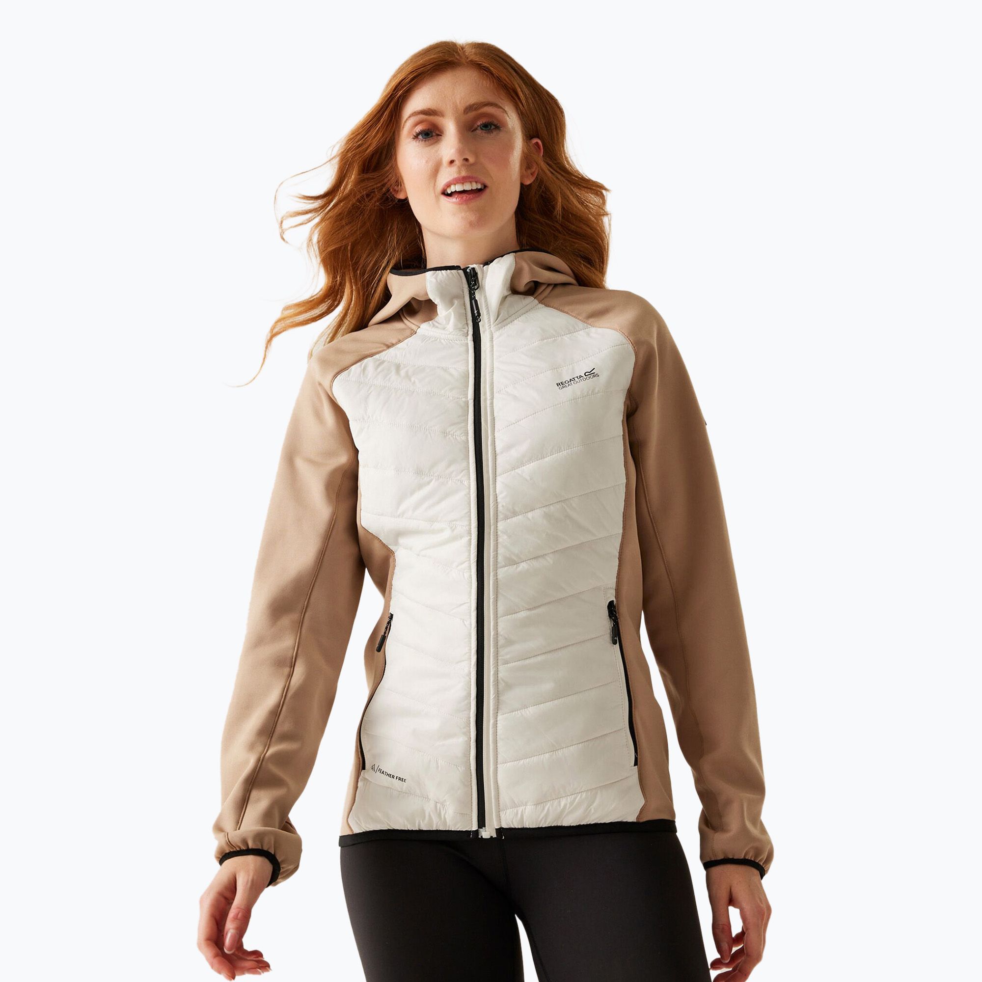 Kurtka hybrydowa damska REGATTA Andreson VIII blanc de blanc/warm taupe 