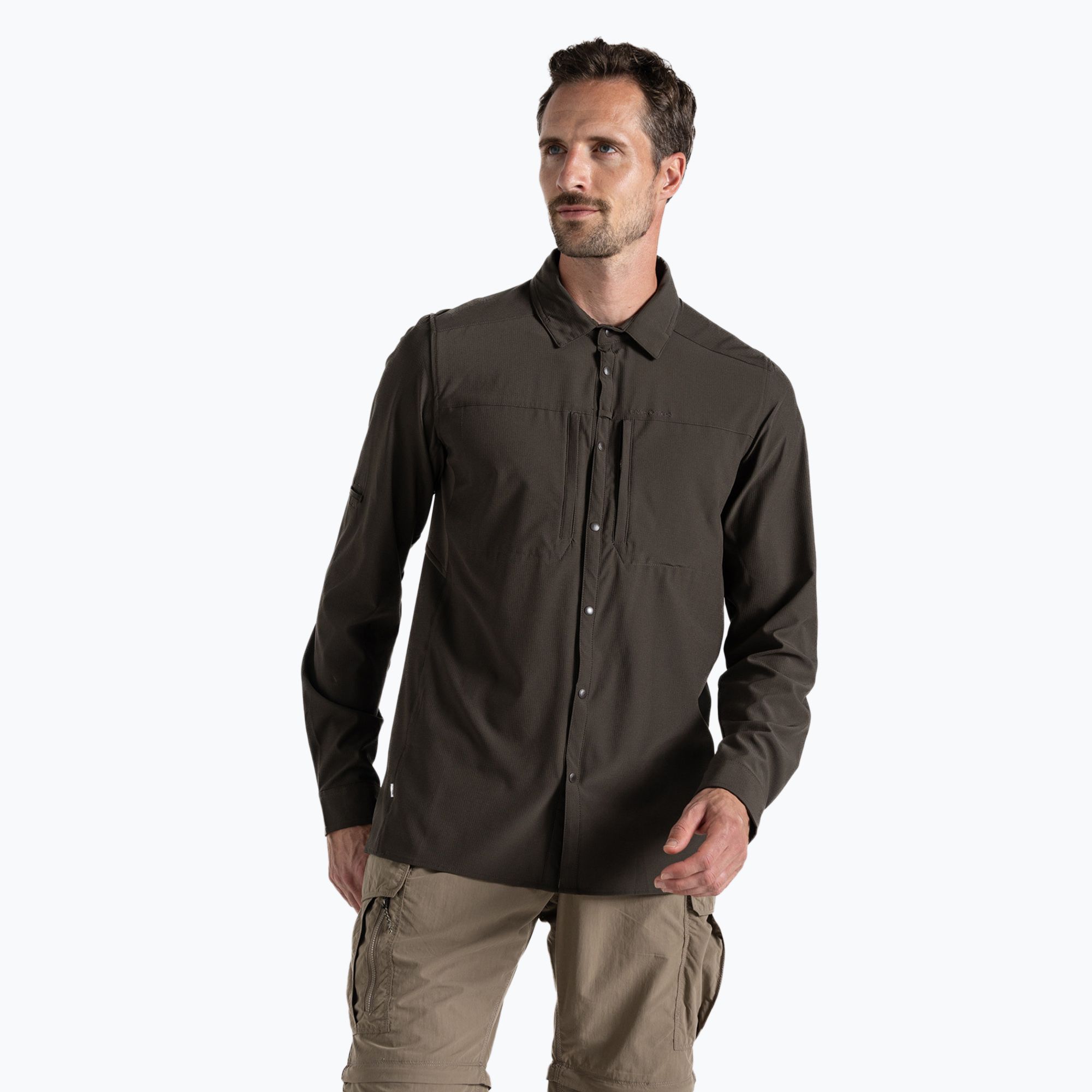 Koszula męska Craghoppers NosiLife Long Sleeved Pro Shirt V woodland green 