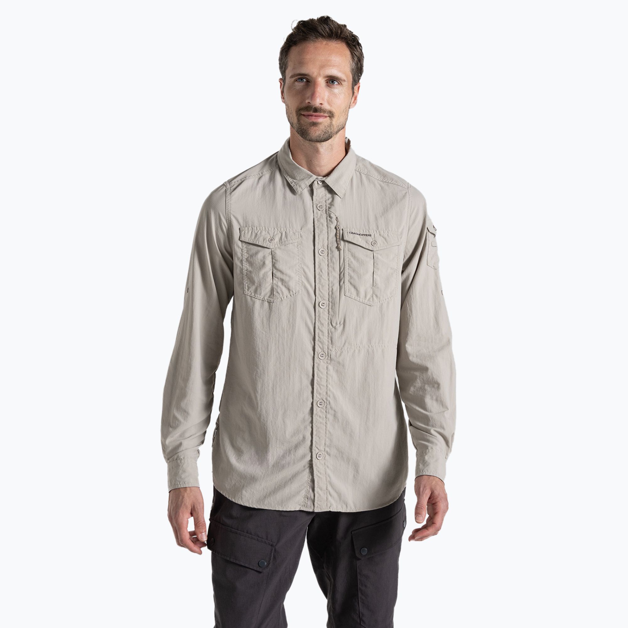 Koszula męska Craghoppers NosiLife Adventure Long Sleeved Shirt III parchment 