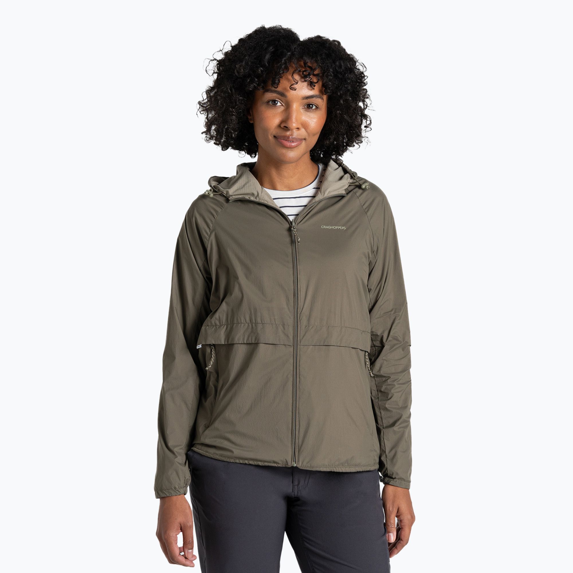 Kurtka przeciwwiatrowa damska Craghoppers NosiLife Rosa Reversible wild olive/vert 