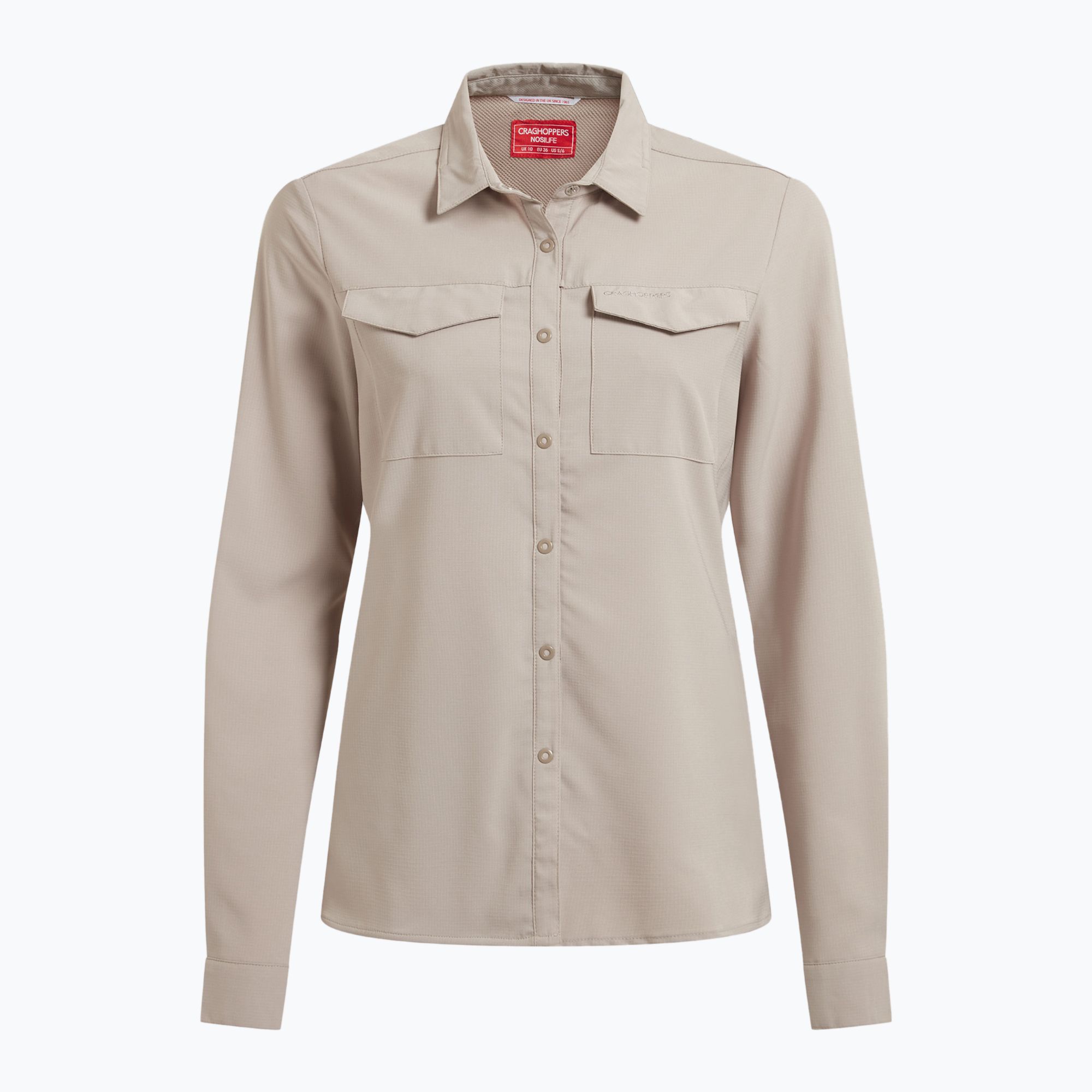 Koszula trekkingowa damska Craghoppers NosiLife Pro Long Sleeved Shirt III soft mushroom 