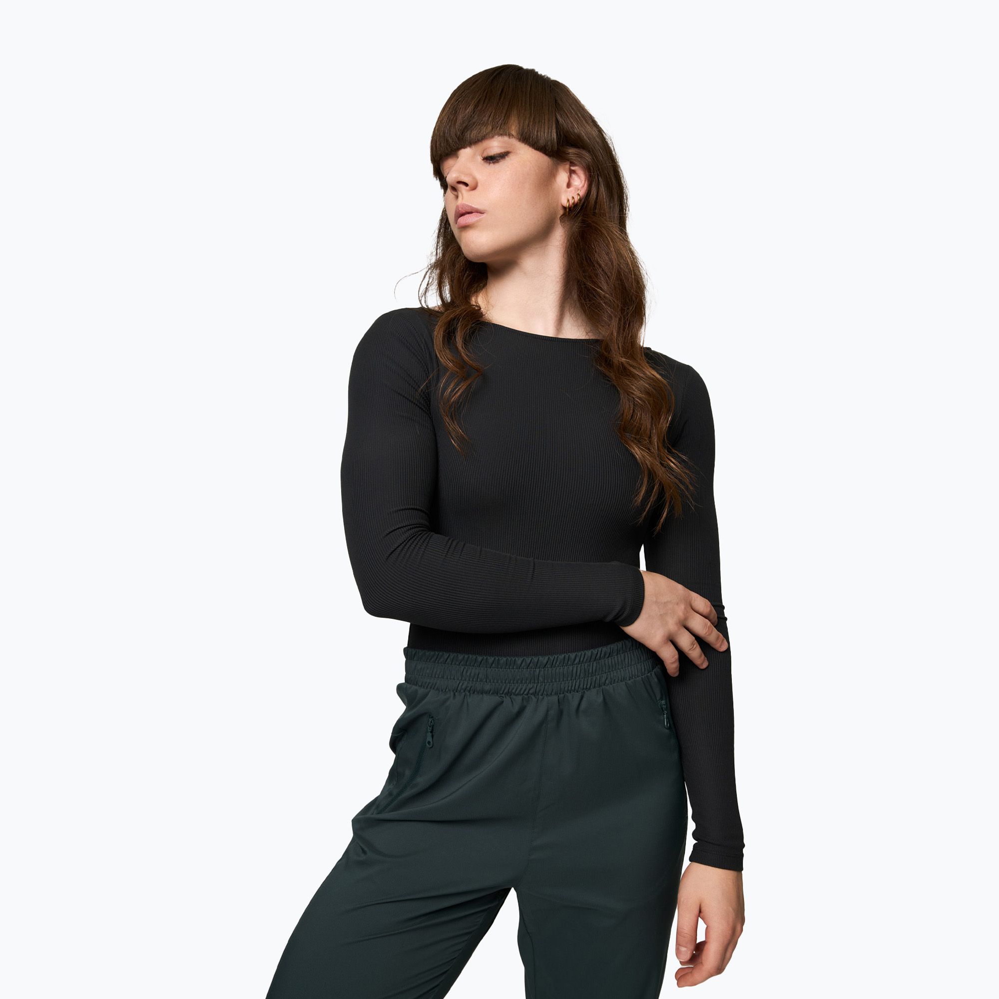 Body treningowe damskie Girlfriend Collective Ava Scoop Back black 