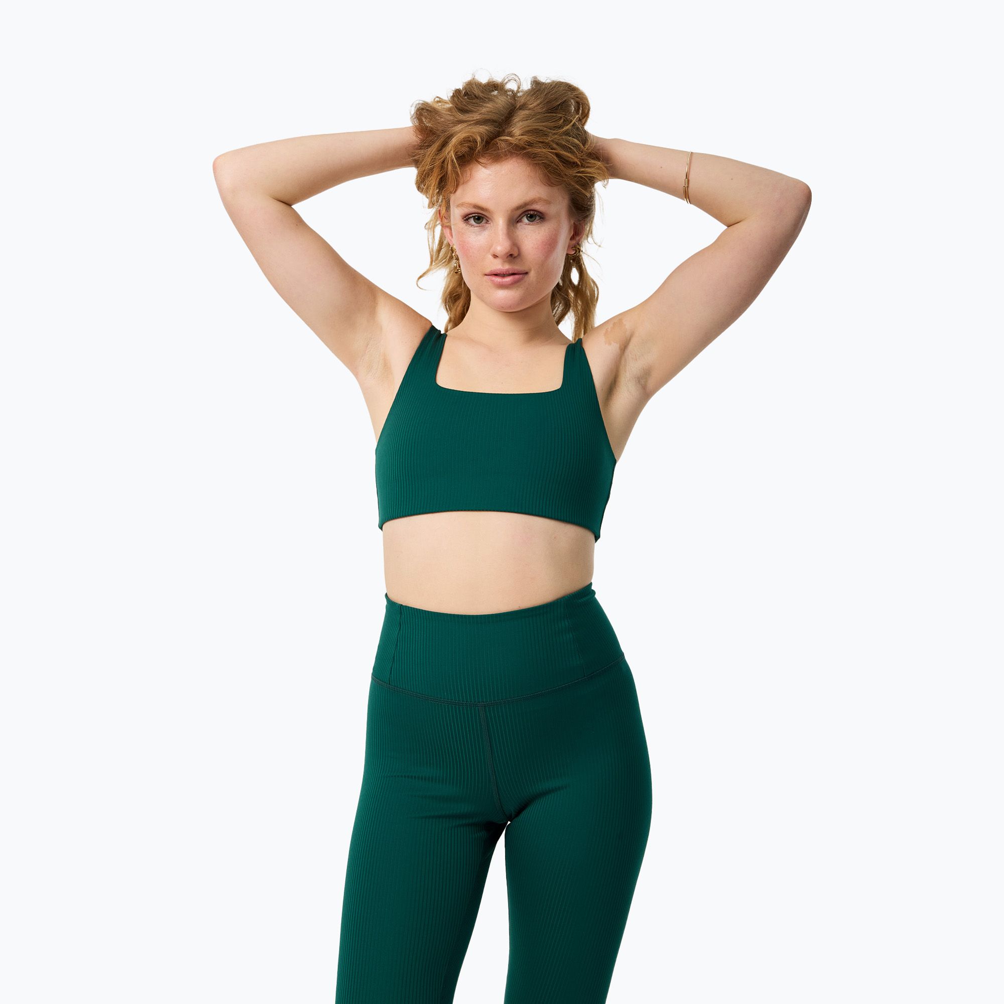 Biustonosz treningowy Girlfriend Collective Rib Tommy rain forest 