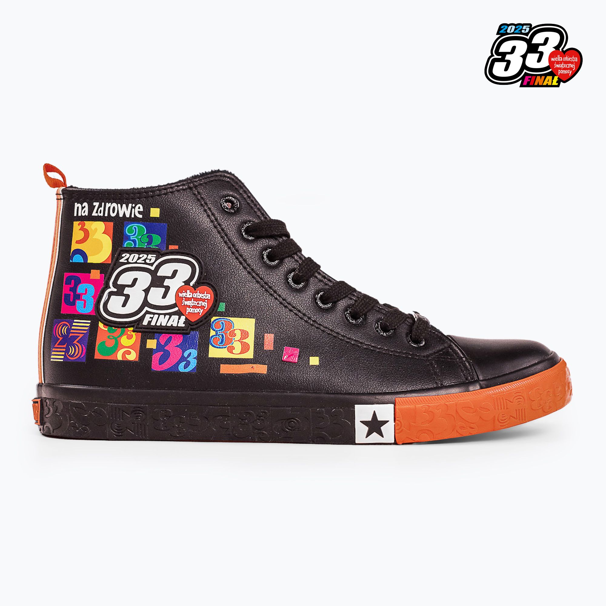 Trampki męskie  oficjalne WOŚP BIG STAR RR174651 czarny 