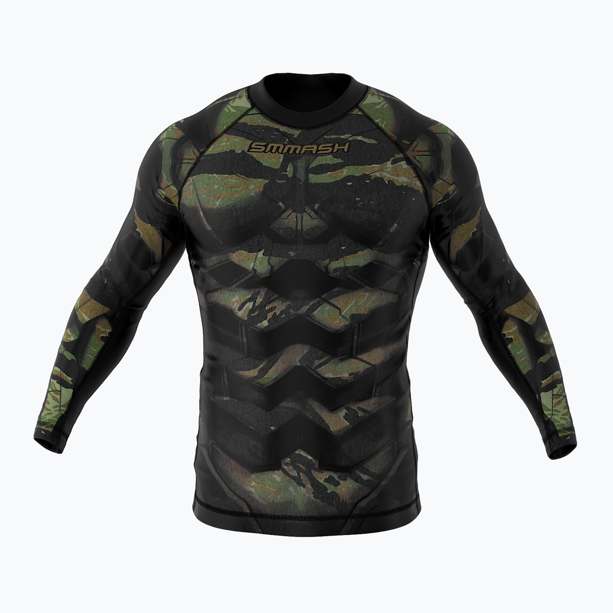 Rashguard longsleeve męski SMMASH Tiger Armour zielony 