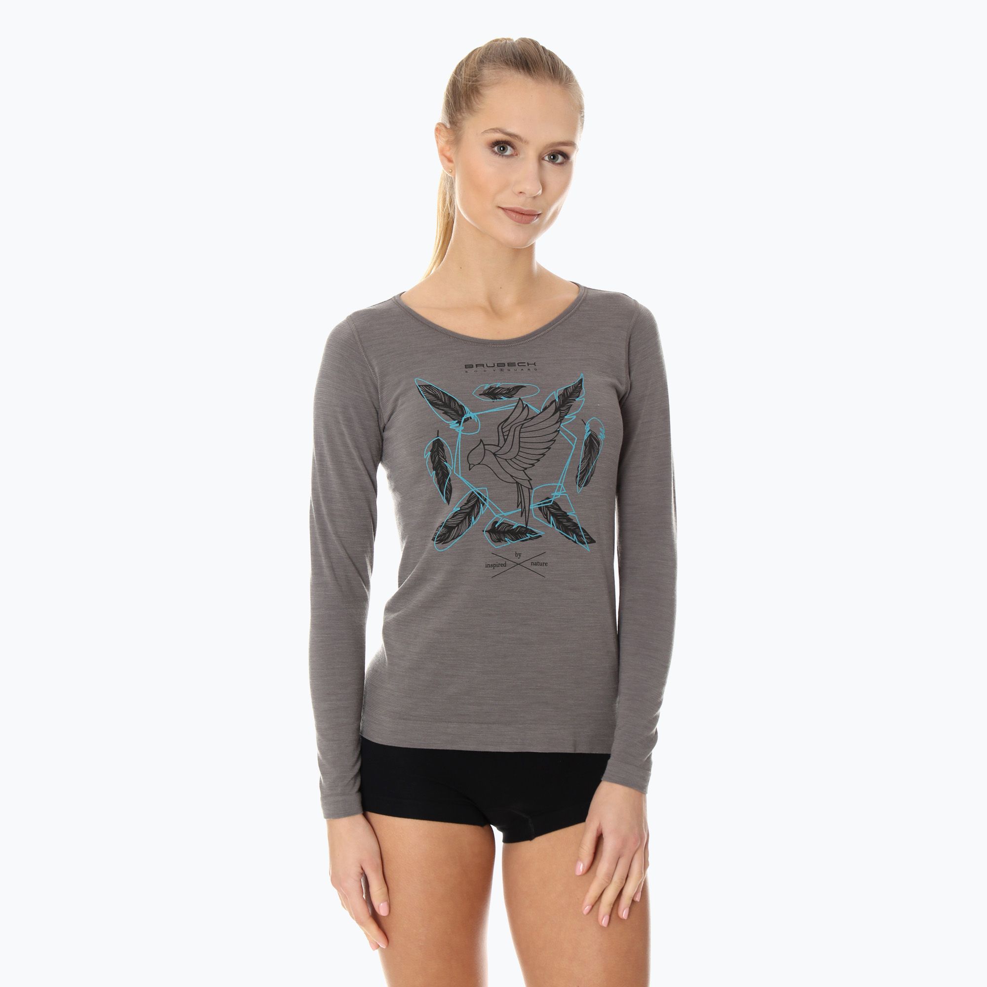 Longsleeve termoaktywny damski Brubeck Outdoor Merino Wool Pro zielony/góry 13 