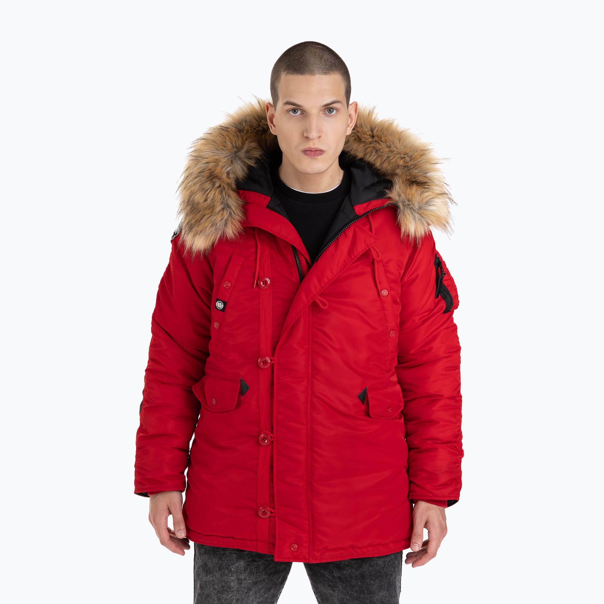 Kurtka zimowa męska Pitbull Alder Fur Parka red 