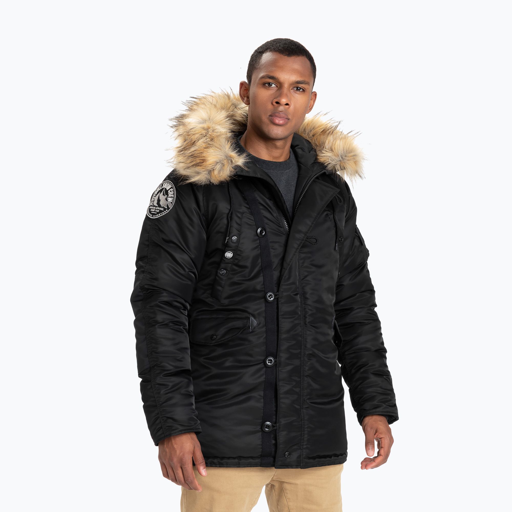 Kurtka zimowa męska Pitbull Alder Fur Parka black 