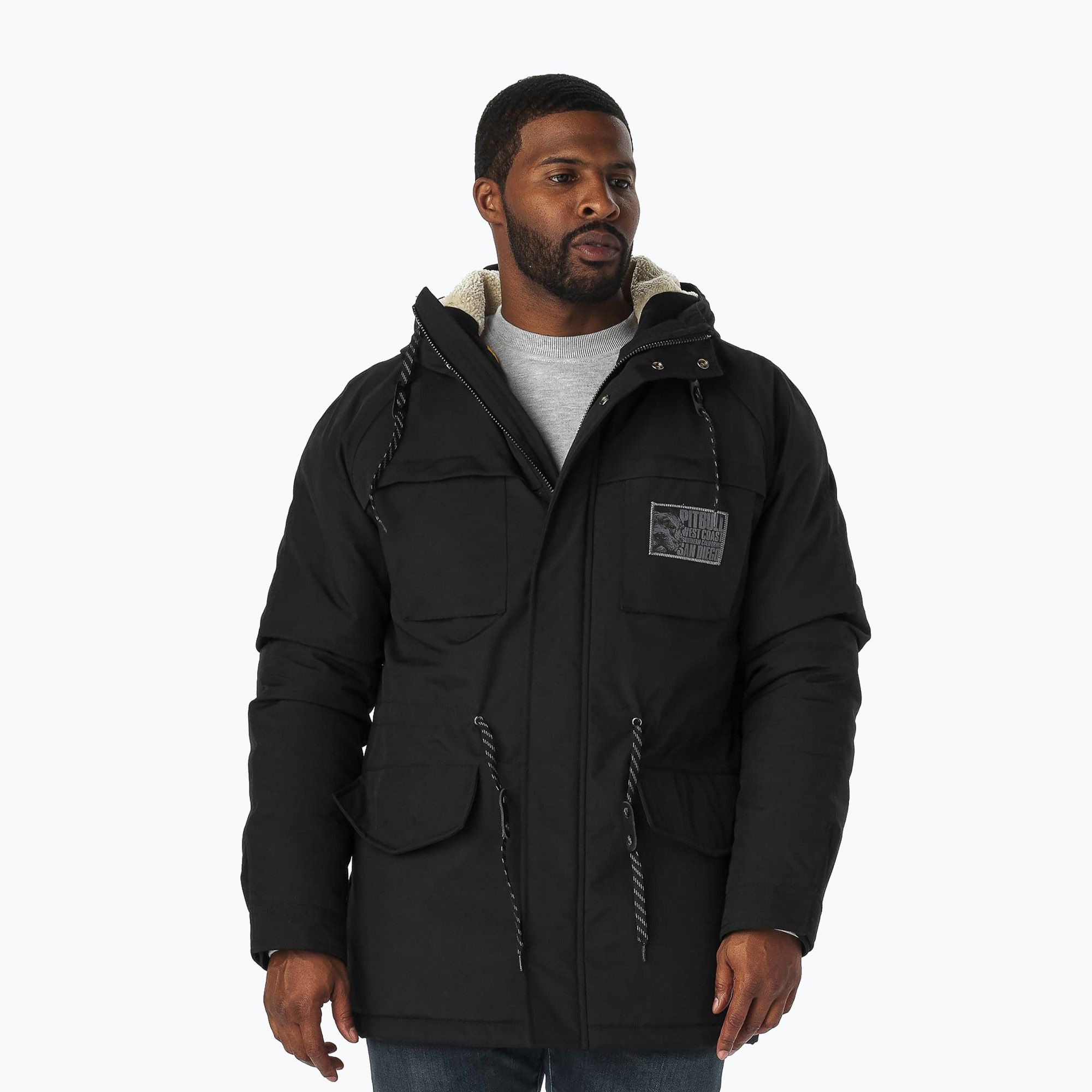 Kurtka zimowa męska Pitbull Gunner Hooded Parka black 